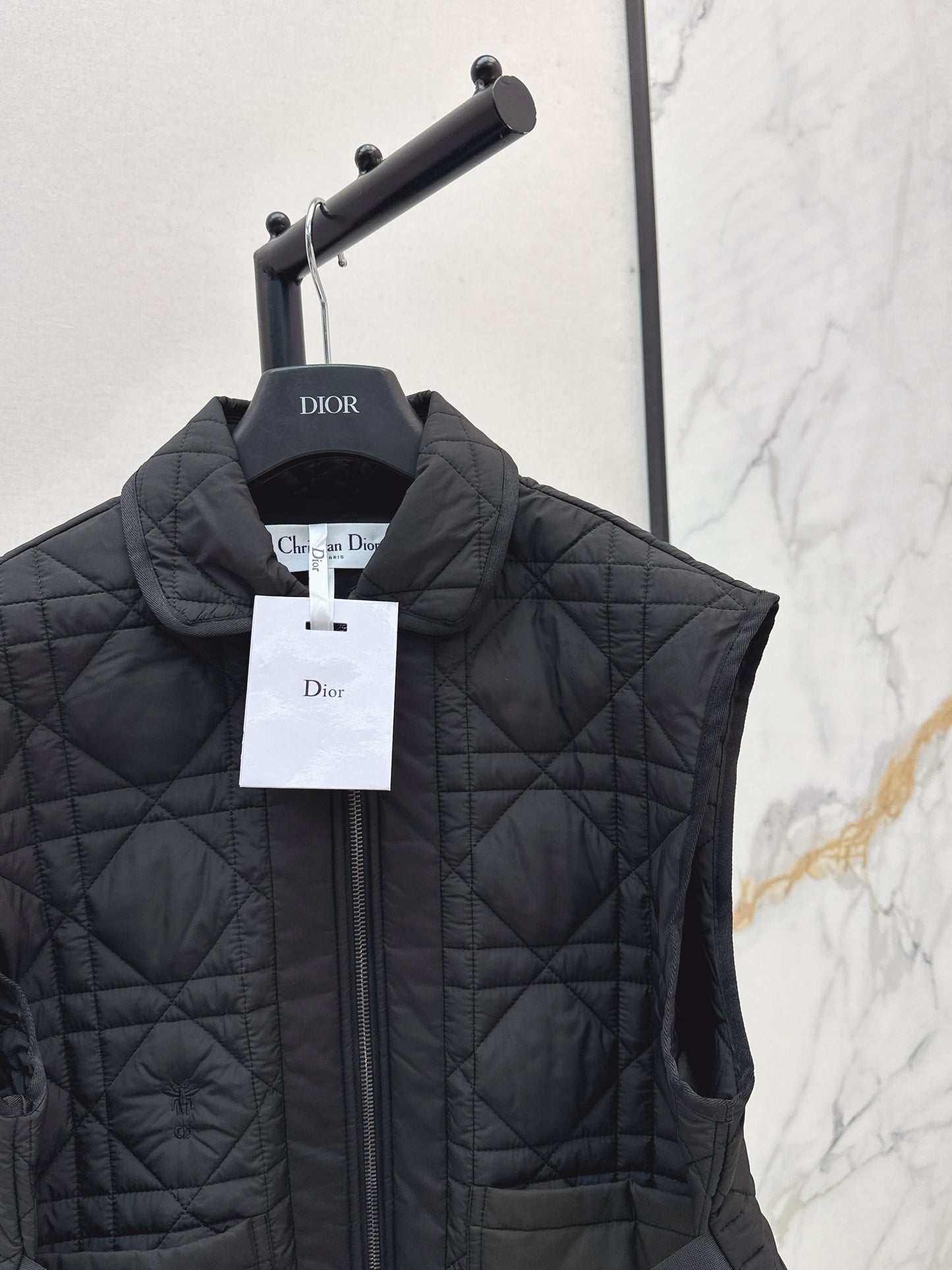 Di 25 New Princess Diana rattan check quilted vest(WHITE/KHAKI/BLACK)