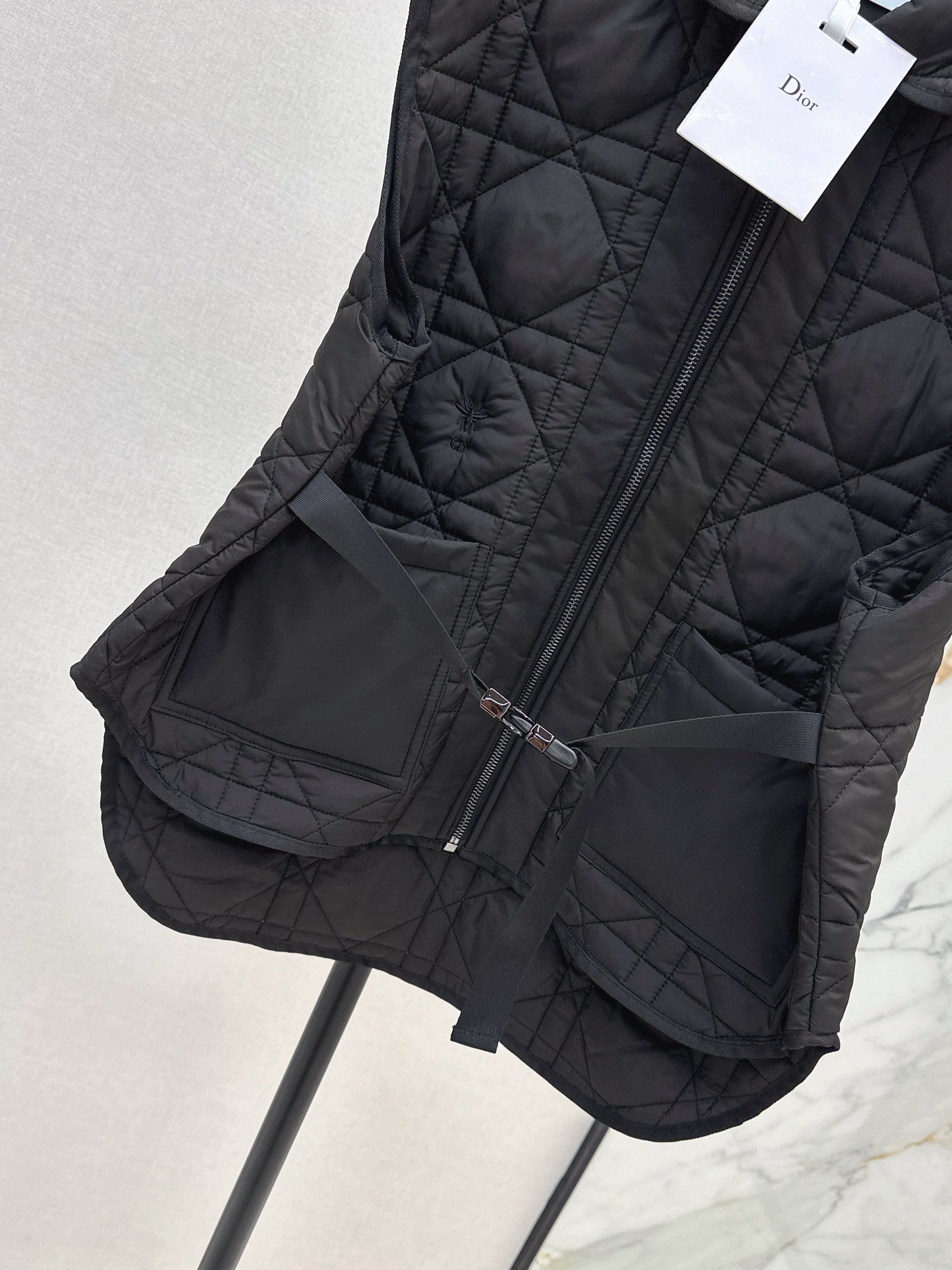 Di 25 New Princess Diana rattan check quilted vest(WHITE/KHAKI/BLACK)