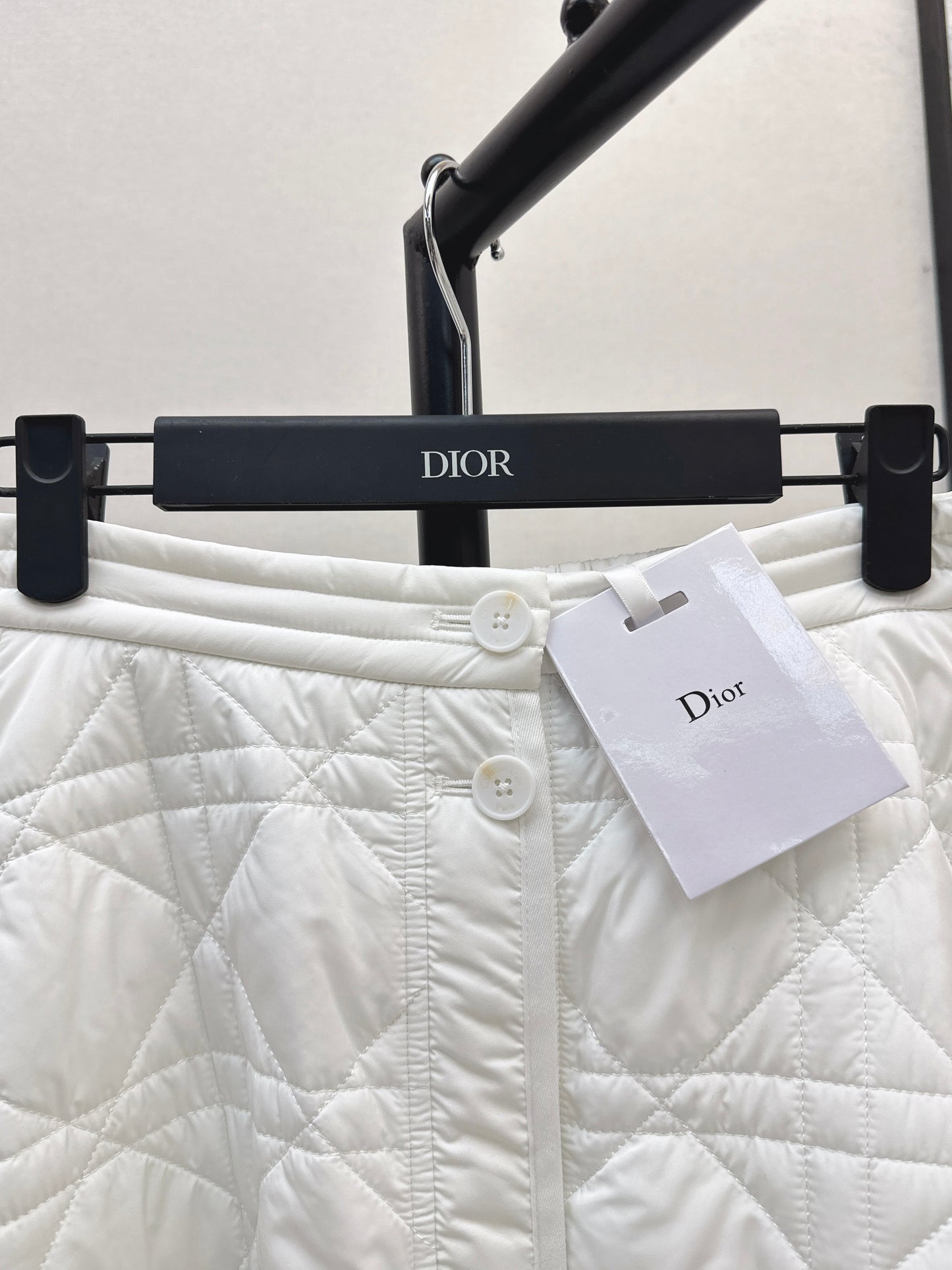 Di 25 Princess Diana rattan check quilted long skirt(WHITE/KHAKI/BLACK)