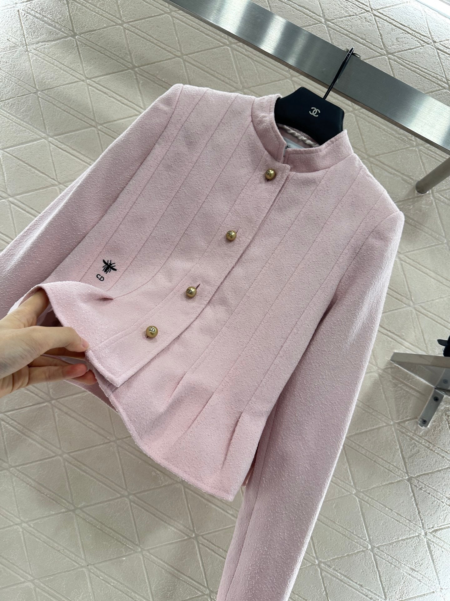Di 25 Stand up collar lace jacket(PINK/BEIGI)