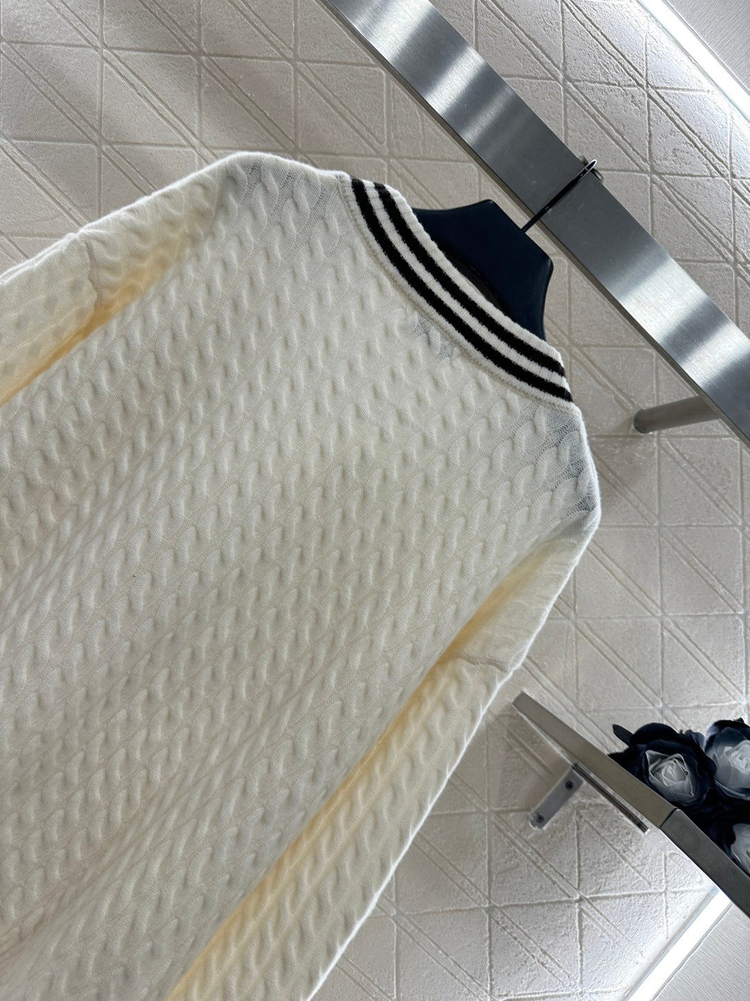 Bru 25 Fried Dough Twists striped cashmere cardigan, tennis series