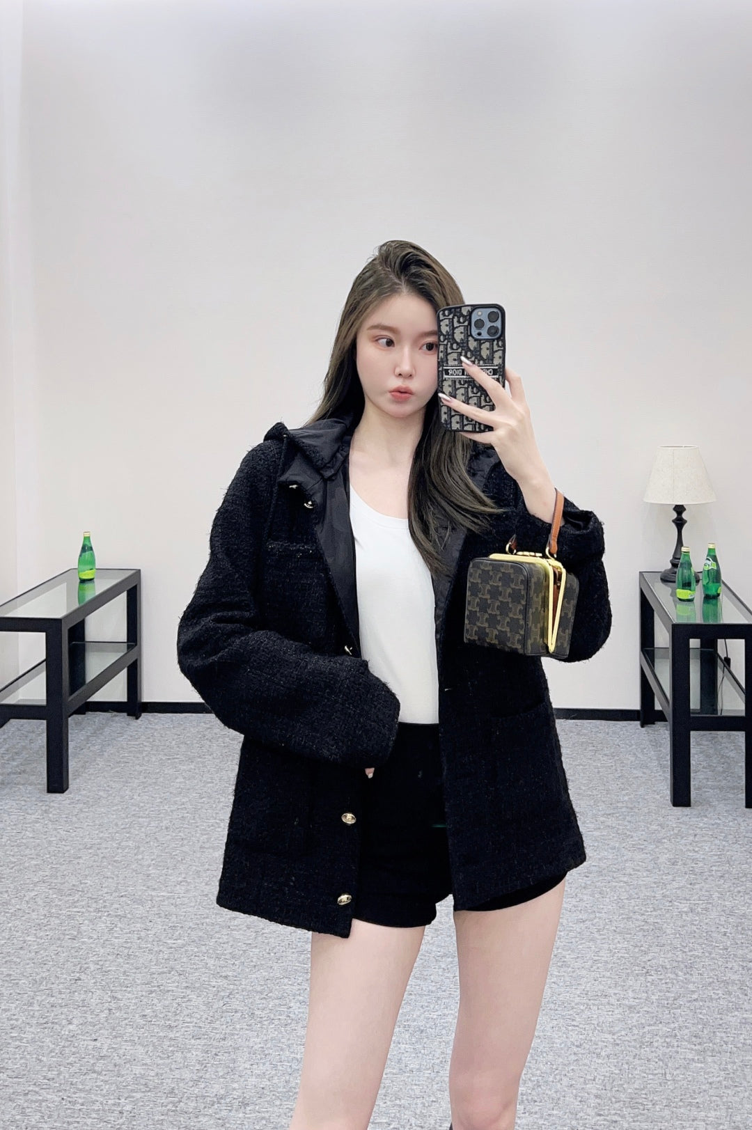 C 25 Wool woolen coat with detachable hood