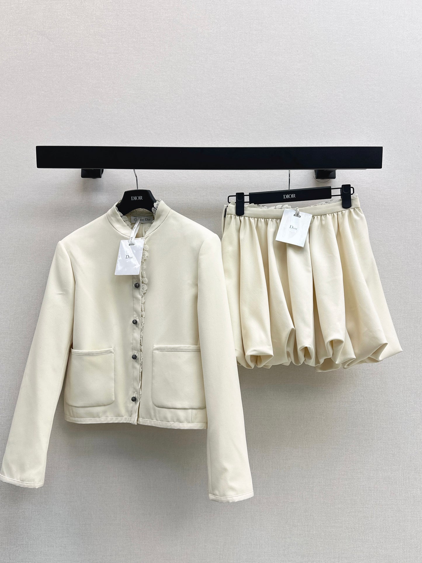 Di 25 New lace stand collar suit jacket(BEIGI/BLACK)