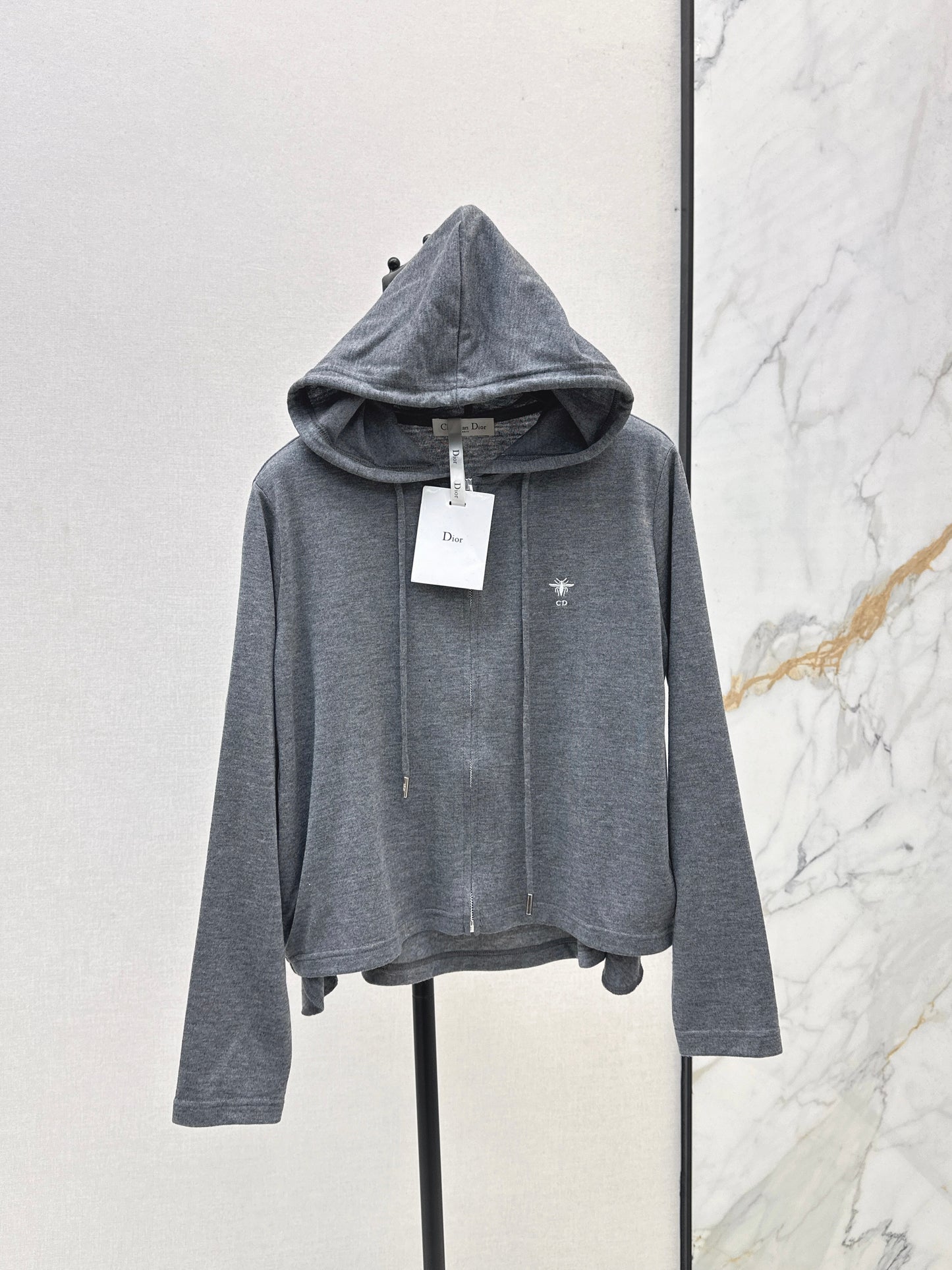 Di 25 New hooded drawstring zip-up top(NAVY/GRAY/KHAKI)