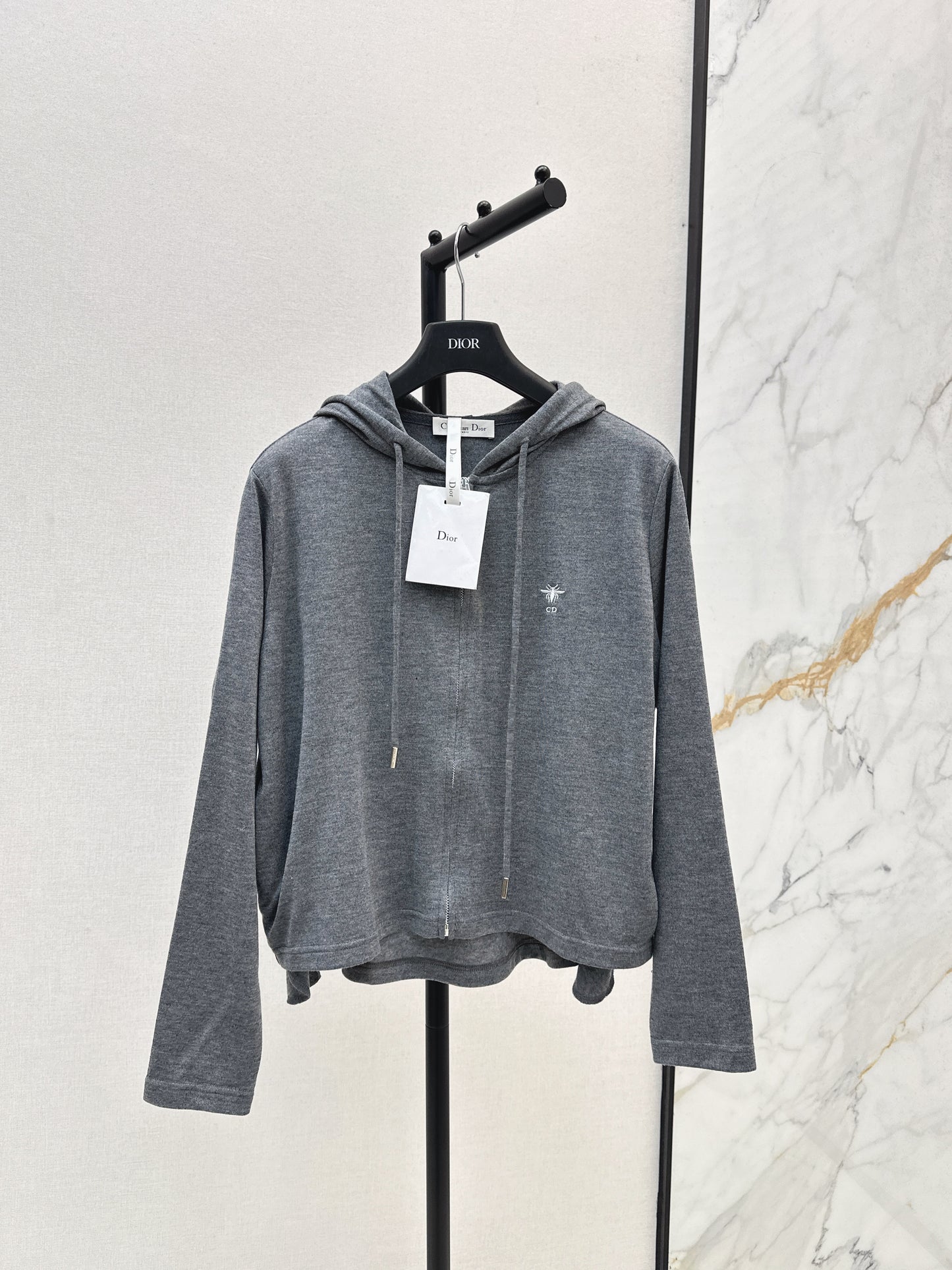 Di 25 New hooded drawstring zip-up top(NAVY/GRAY/KHAKI)