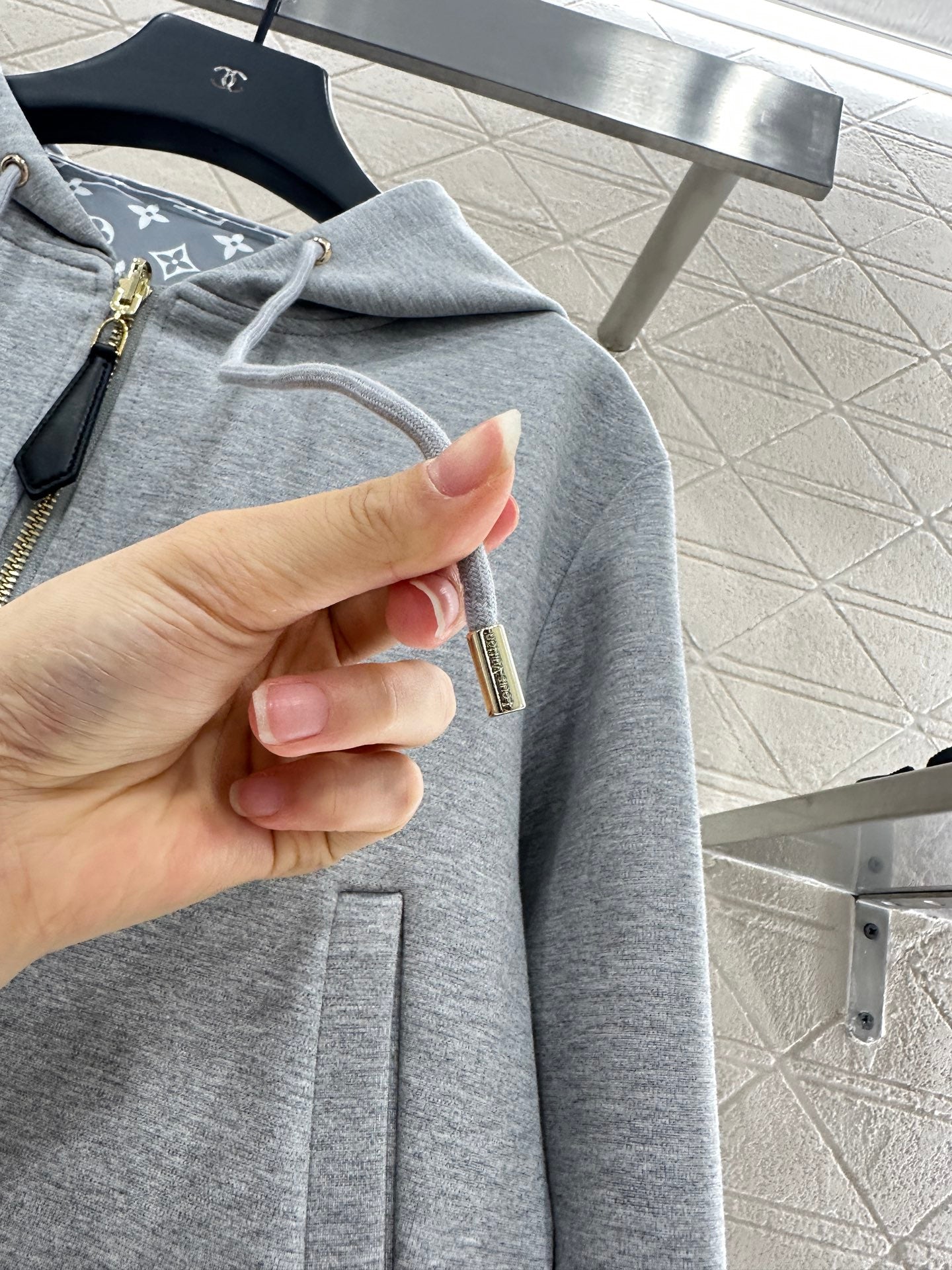 L 25 Double sided hooded jacket+pants set(BLKAC/GRAY)