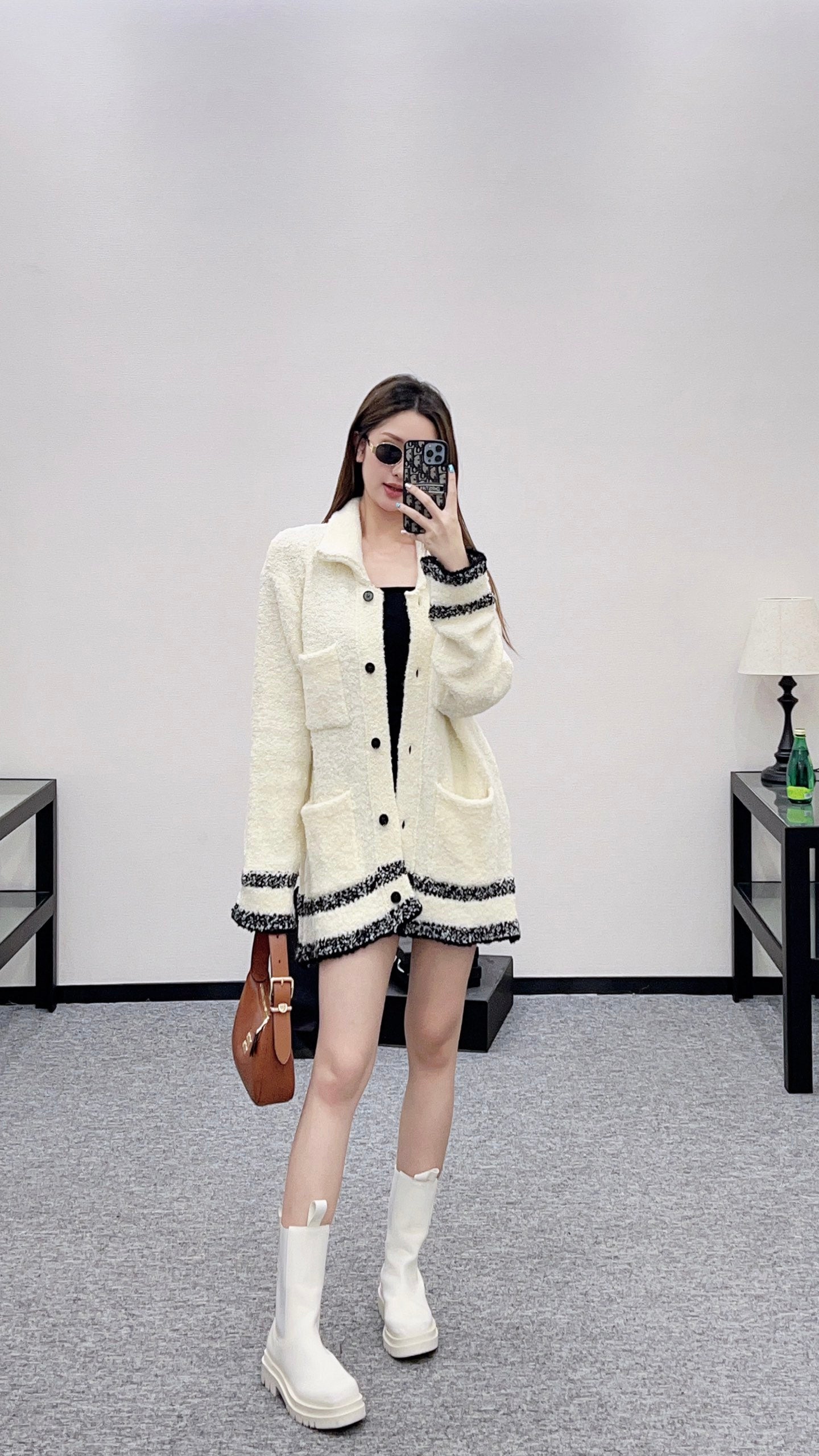 Di 25 Striped knitted wool cardigan