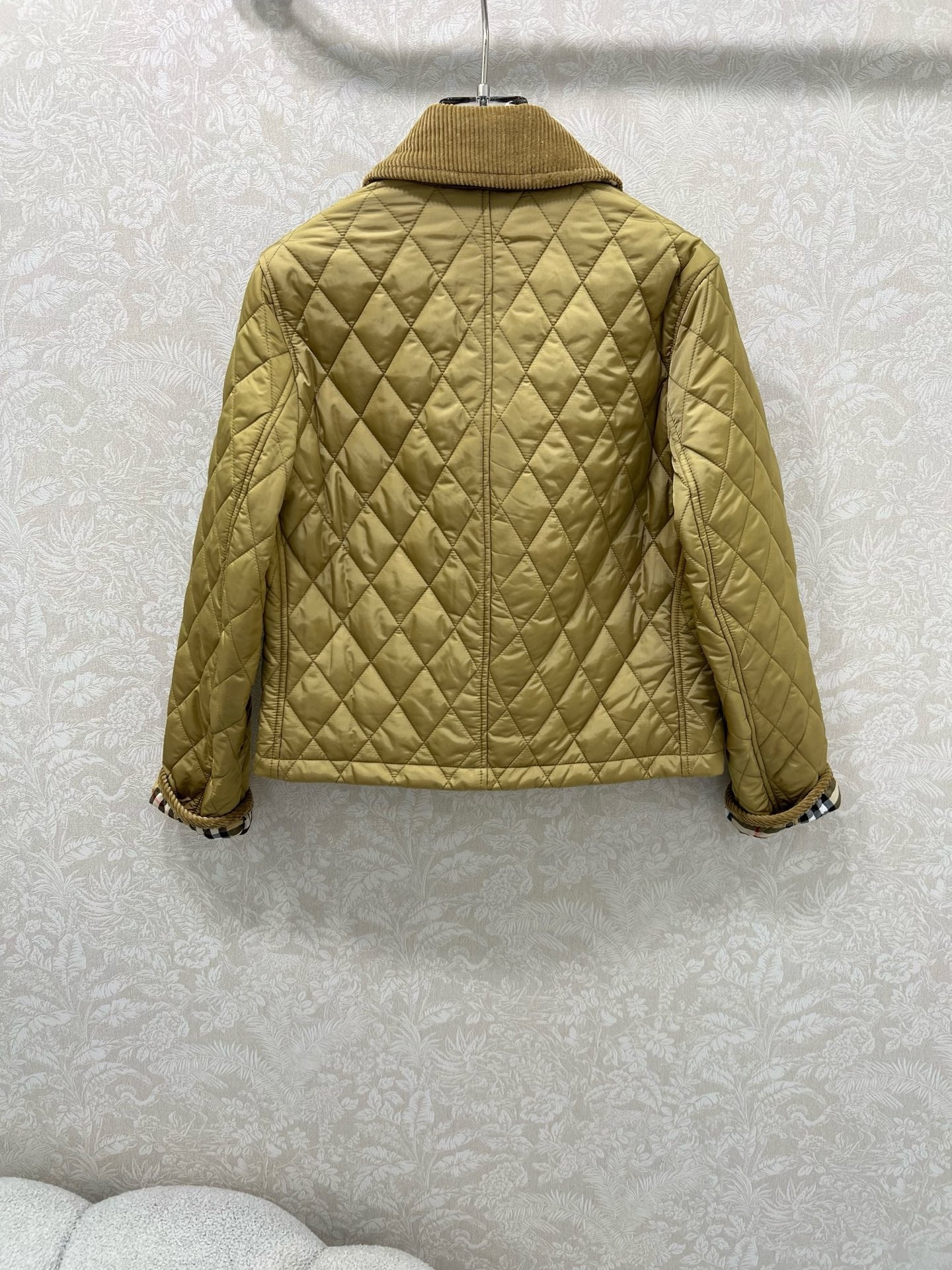Bru 25 new corduroy lapel diamond grid short cotton jacket