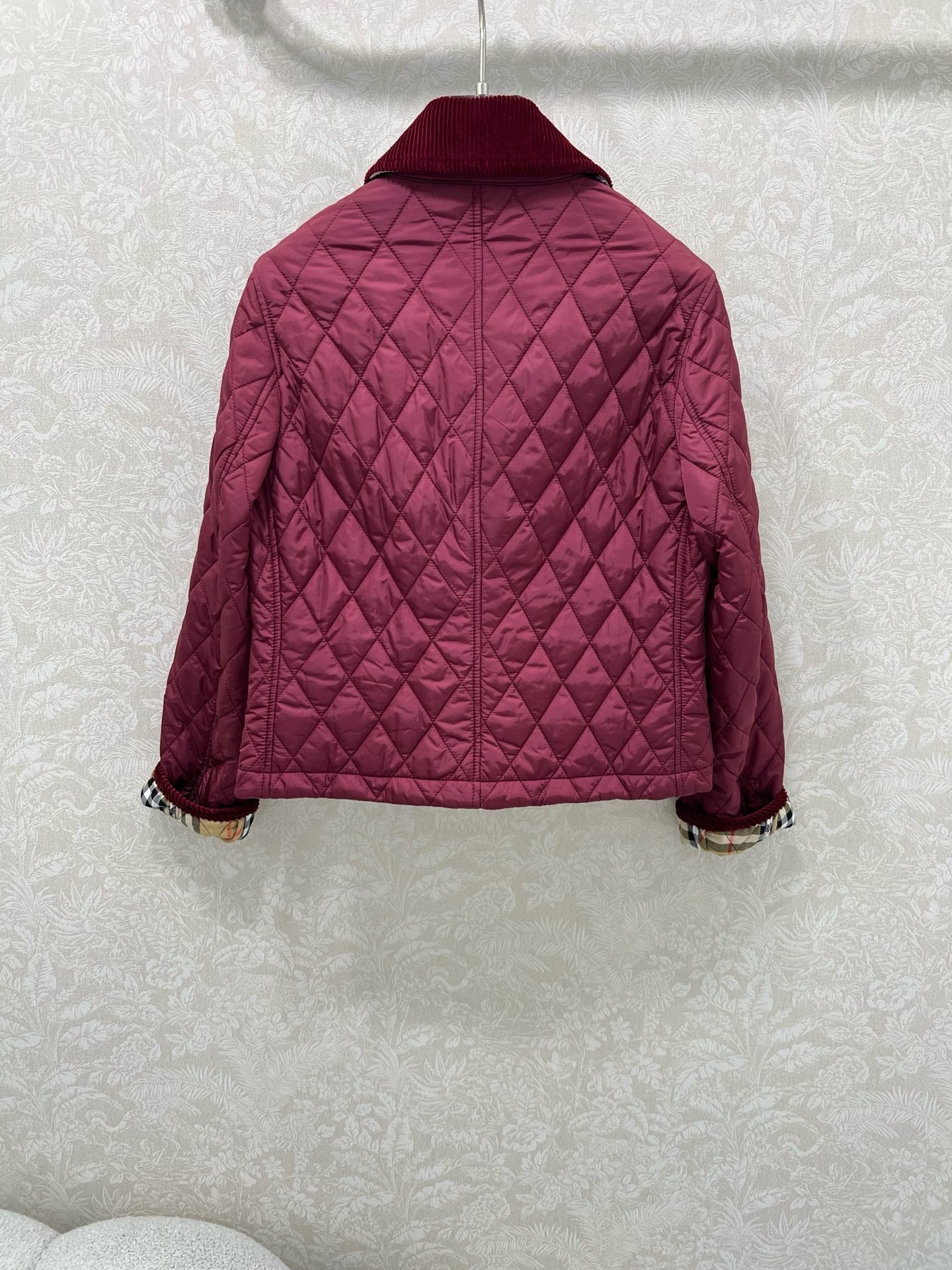 Bru 25 new corduroy lapel diamond grid short cotton jacket