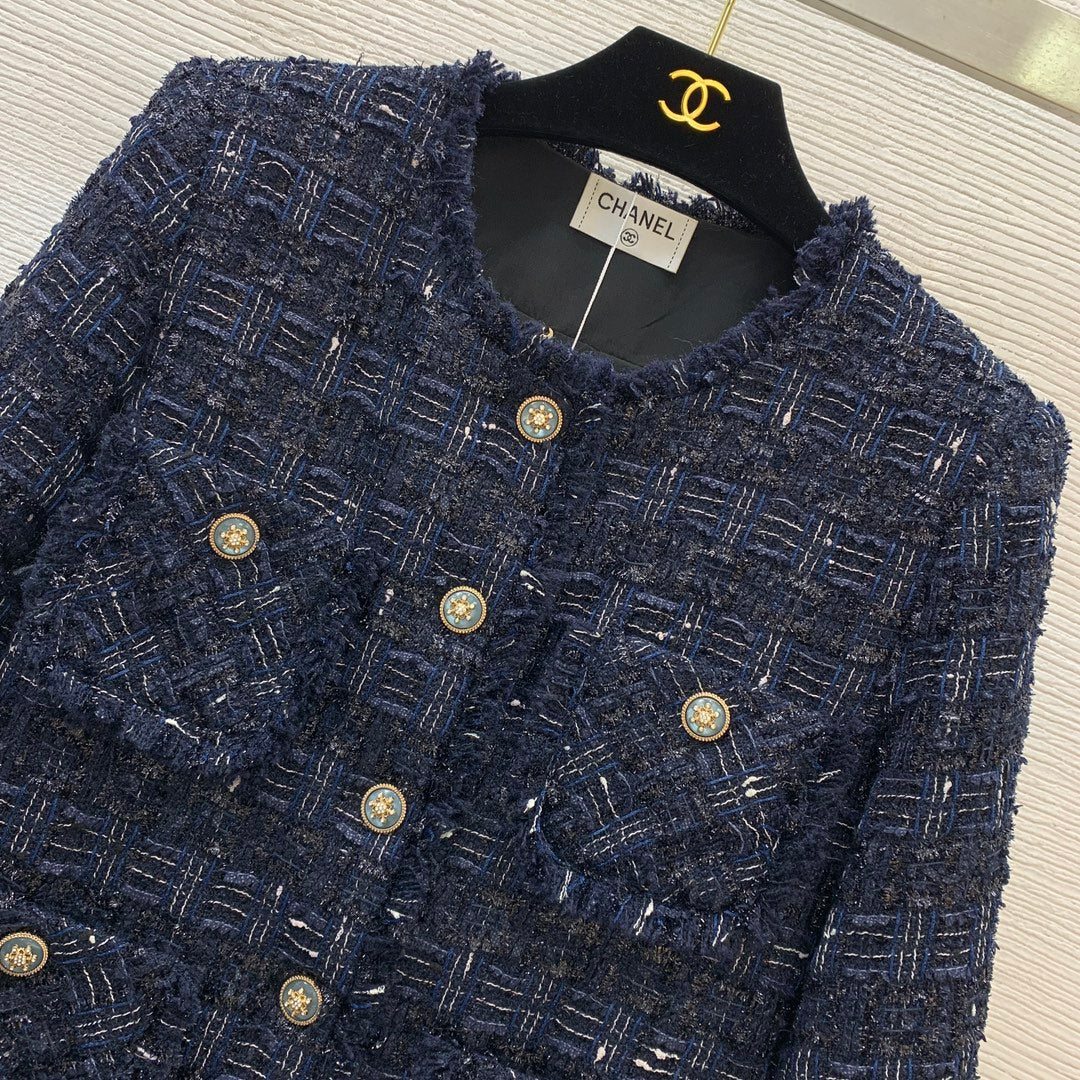 C 25 Navy blue tweed jacket