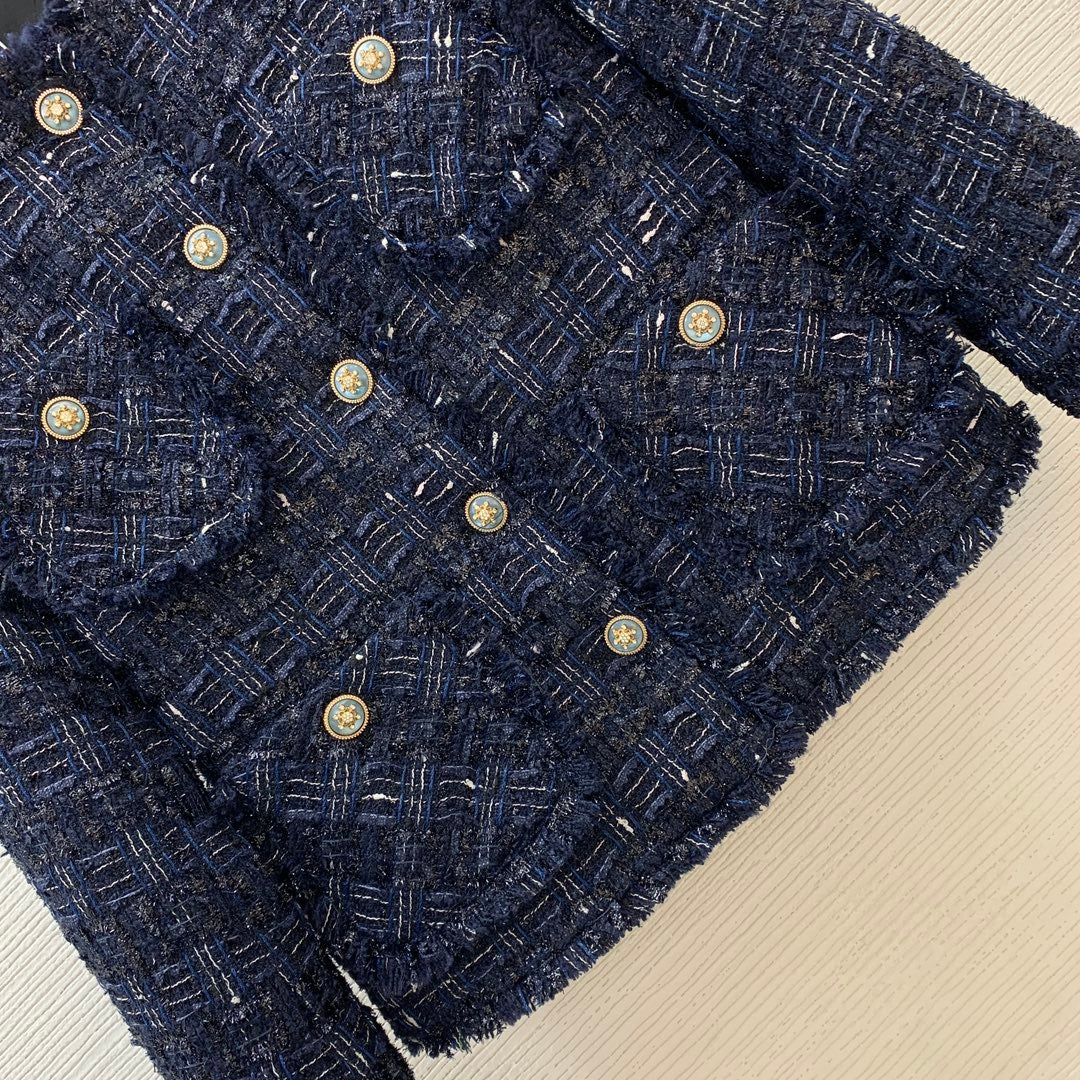 C 25 Navy blue tweed jacket