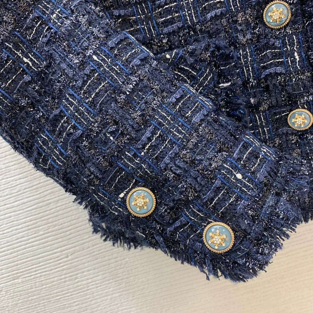 C 25 Navy blue tweed jacket