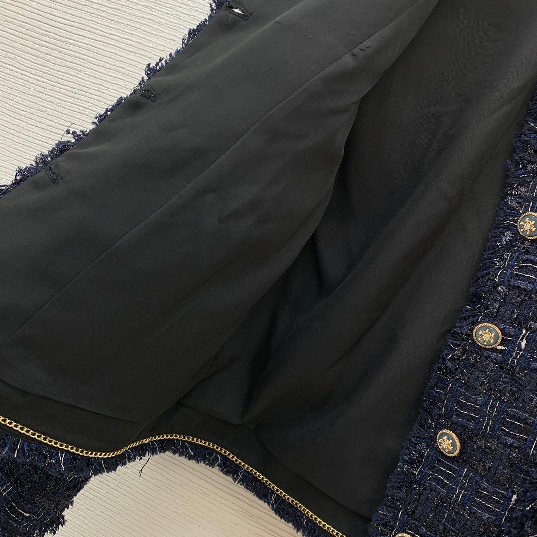 C 25 Navy blue tweed jacket