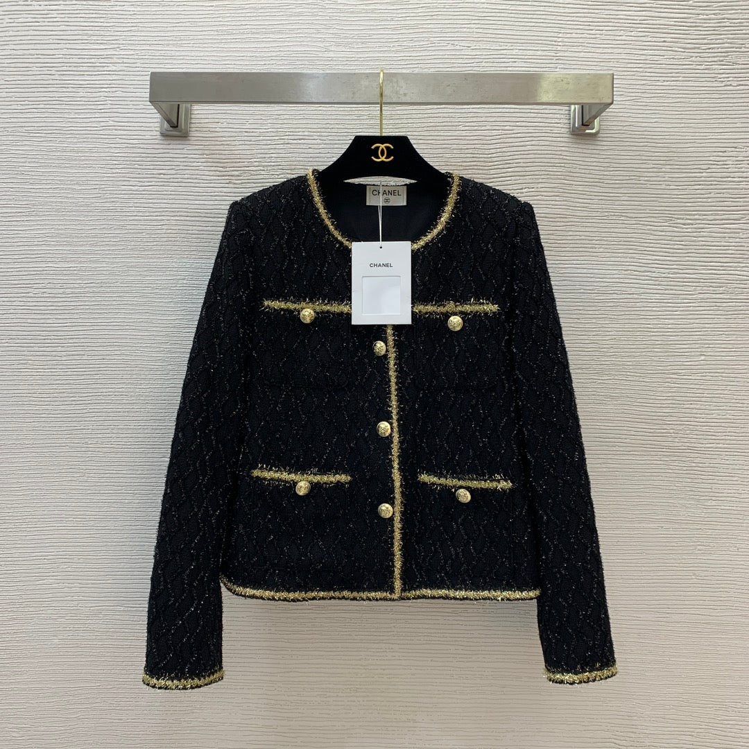 C 25 Woven diamond grid ripple short long sleeved jacket