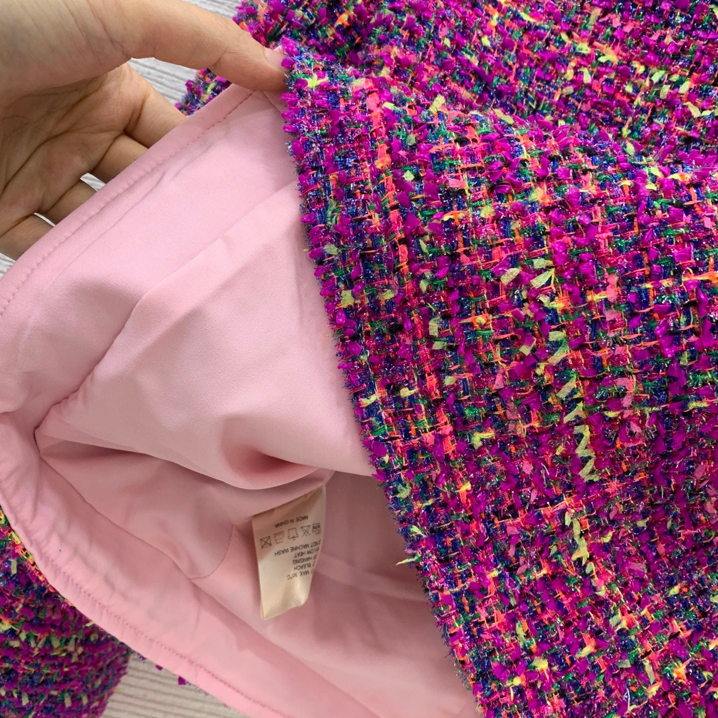 C 25 Purple tweed woven short jacket