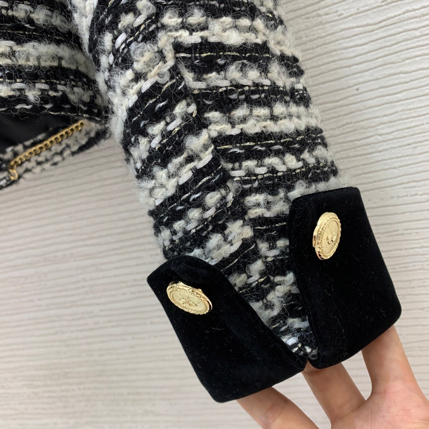 C 25 Wool blend velvet short jacket