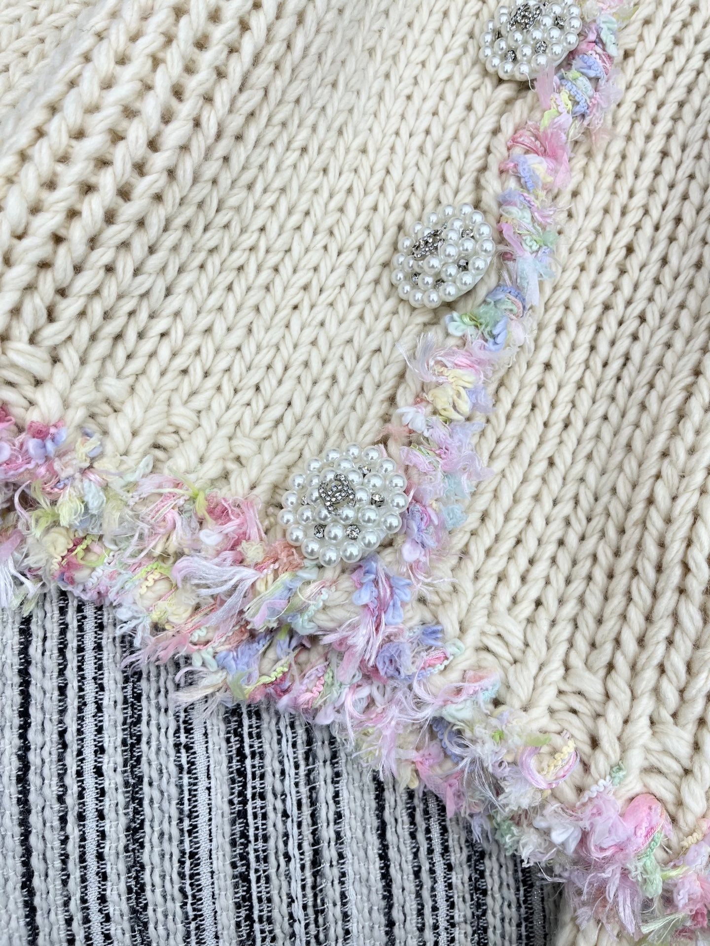 C 25 Handmade large diamond button knitted cardigan