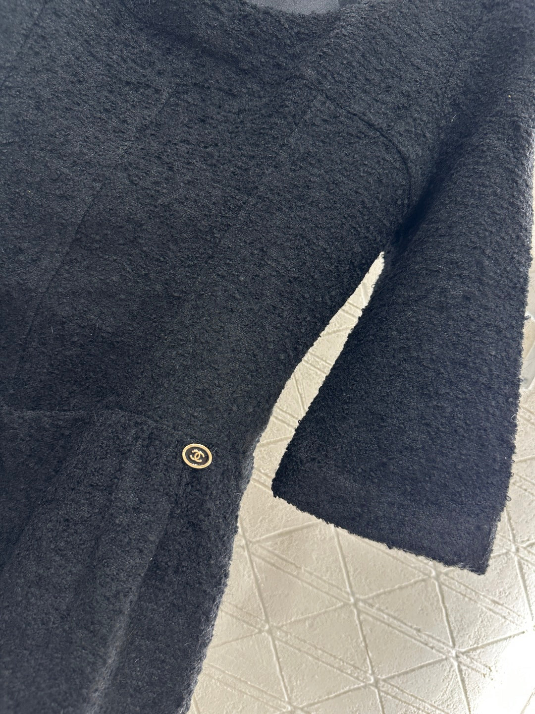 C 25 Mid sleeve round neck wool blend dress(beigi/black)