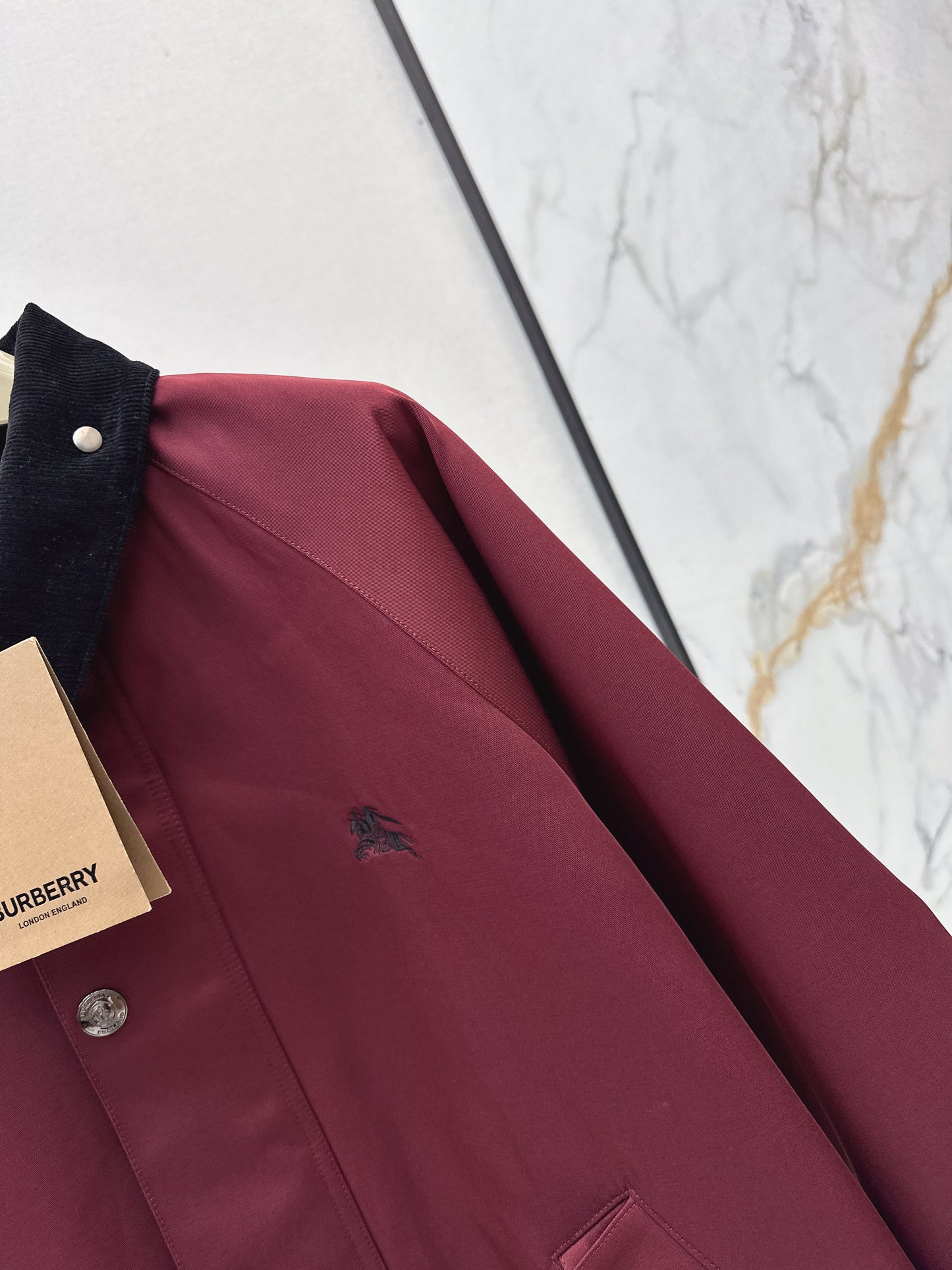 Bru 25 Lapel burgundy trench coat