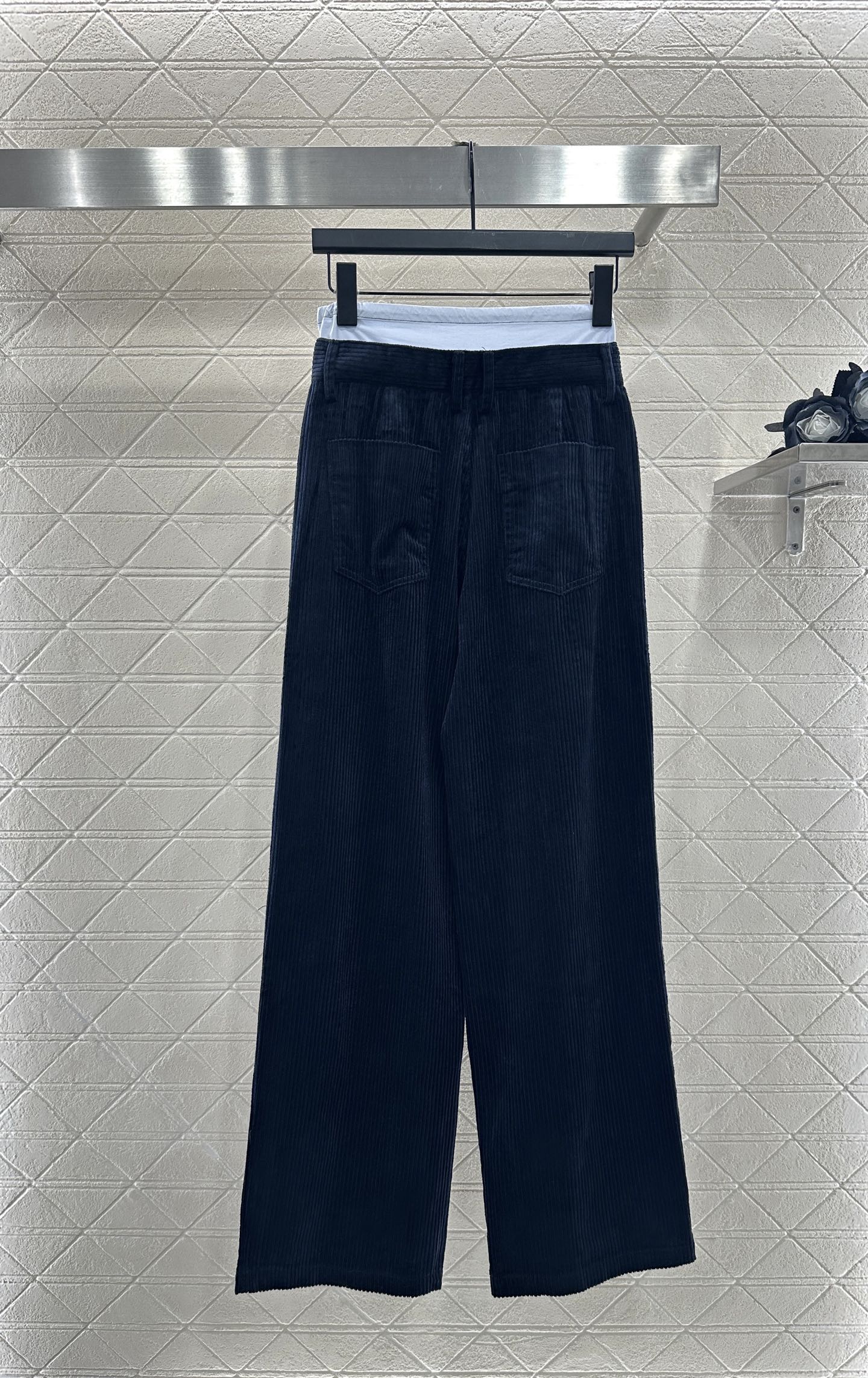 Mi 25 drawstring panel wide-leg trousers