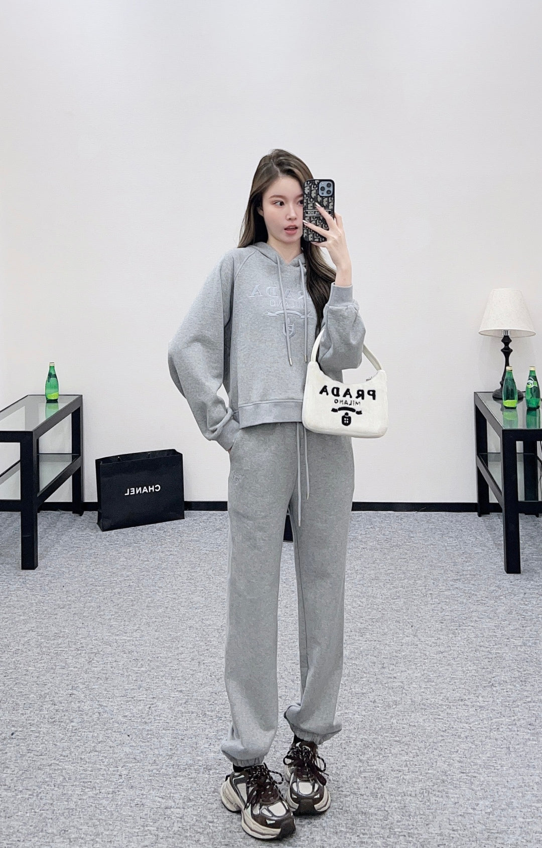 Pr 25 Hooded letter hoodie, long pants, cotton suit