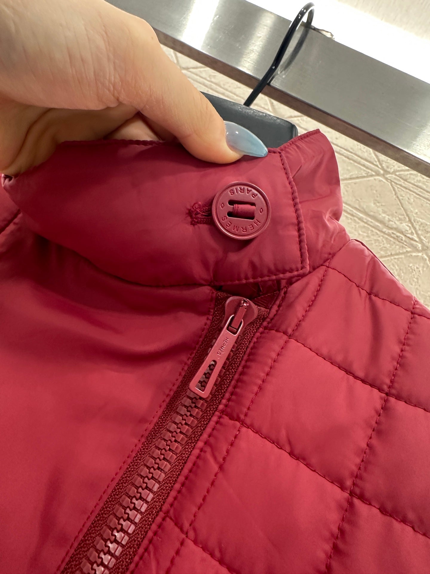 He 25 Stand up collar zipper medium length nylon cotton jacket