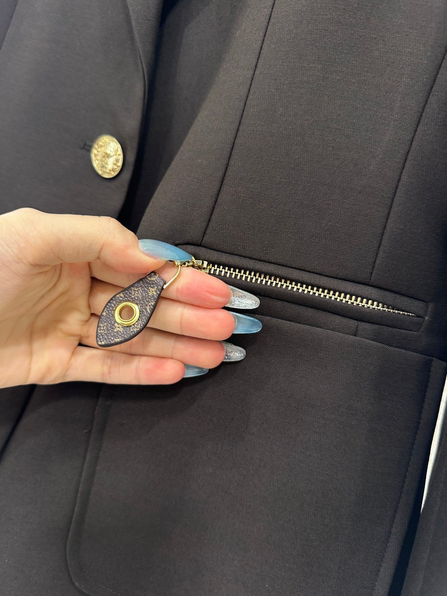 L 25 lapel zipper pocket blazer