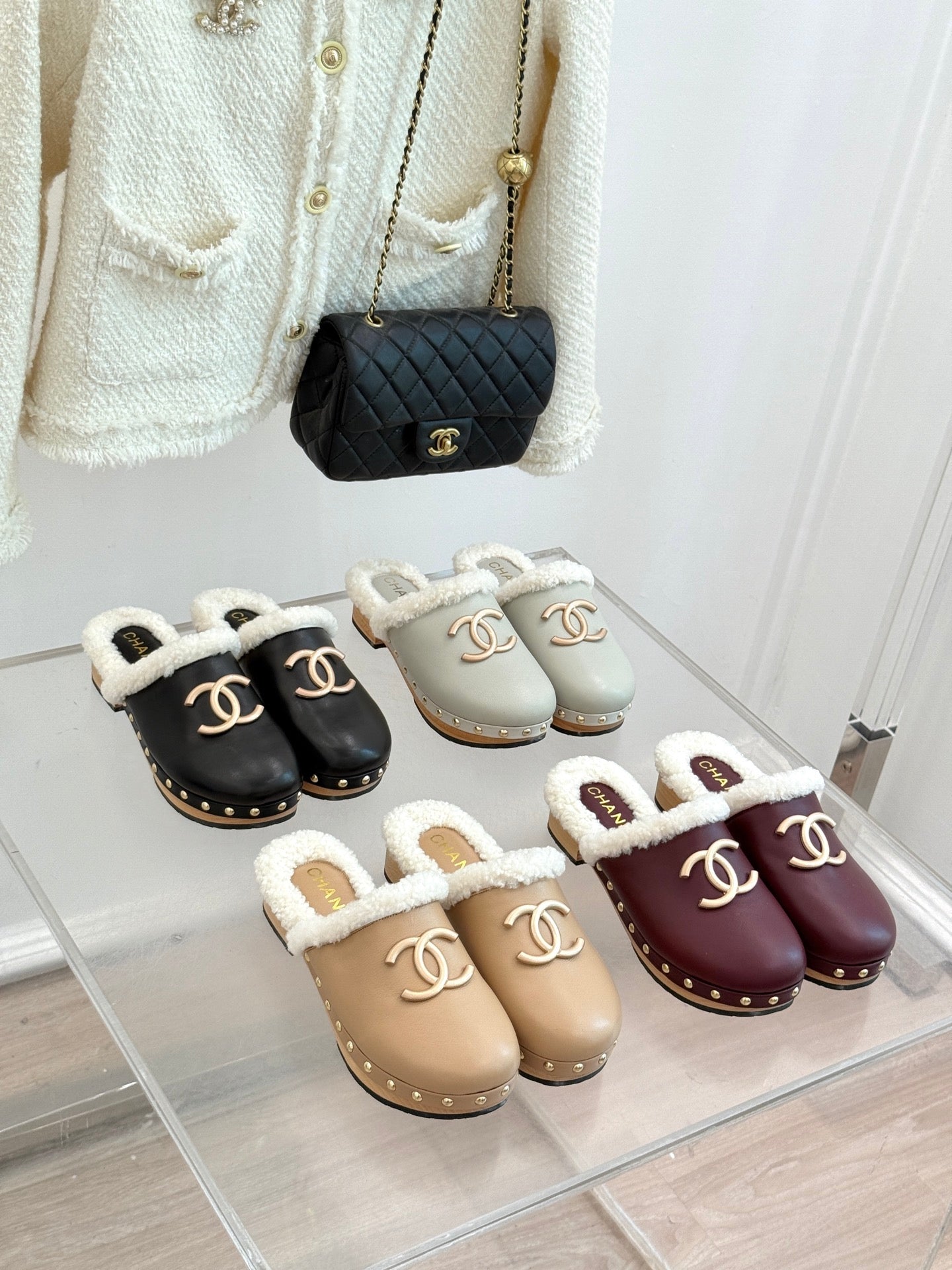 C 25 New Solid Wood Sole Thick-Sole Half Slippers