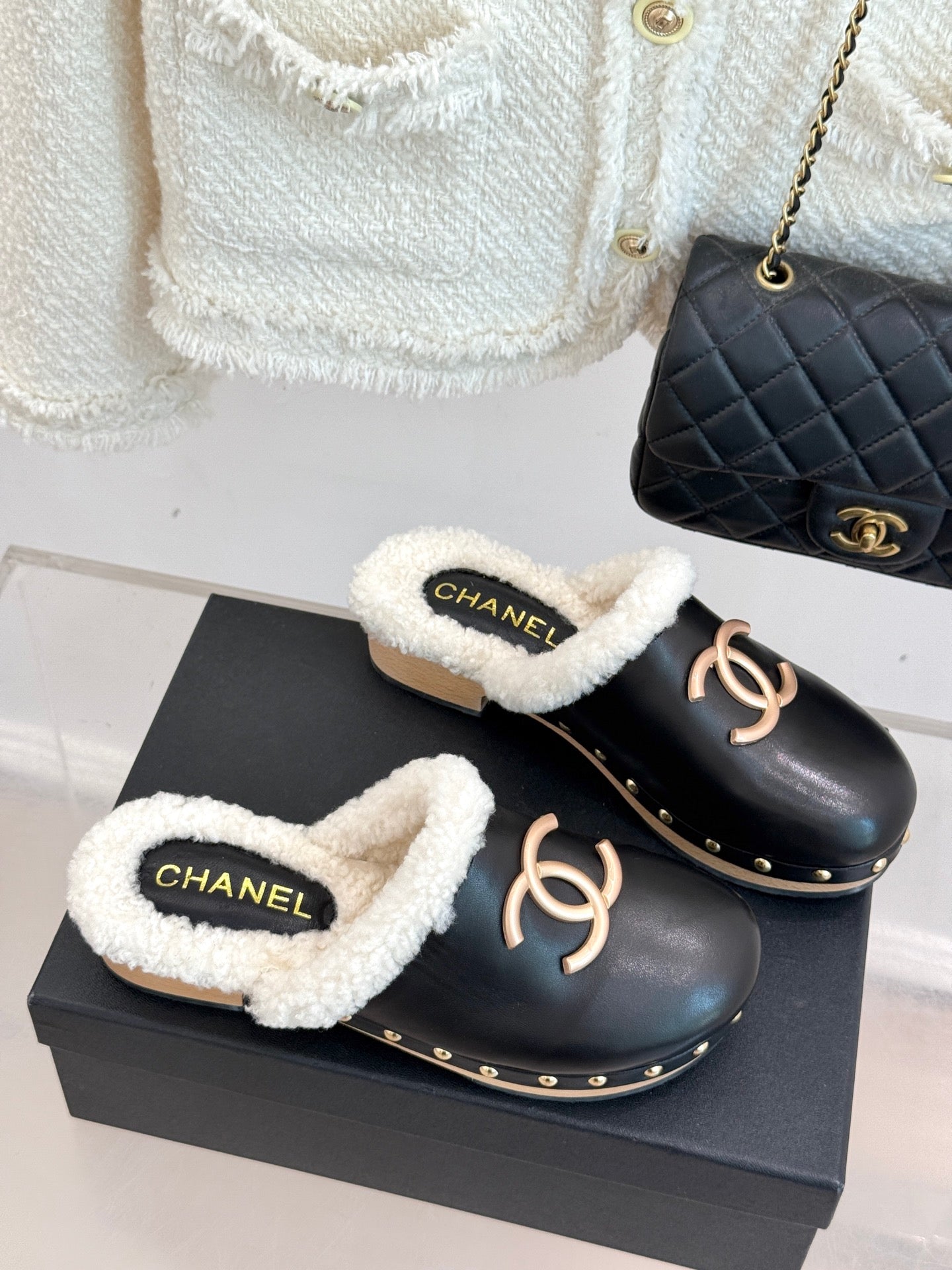 C 25 New Solid Wood Sole Thick-Sole Half Slippers