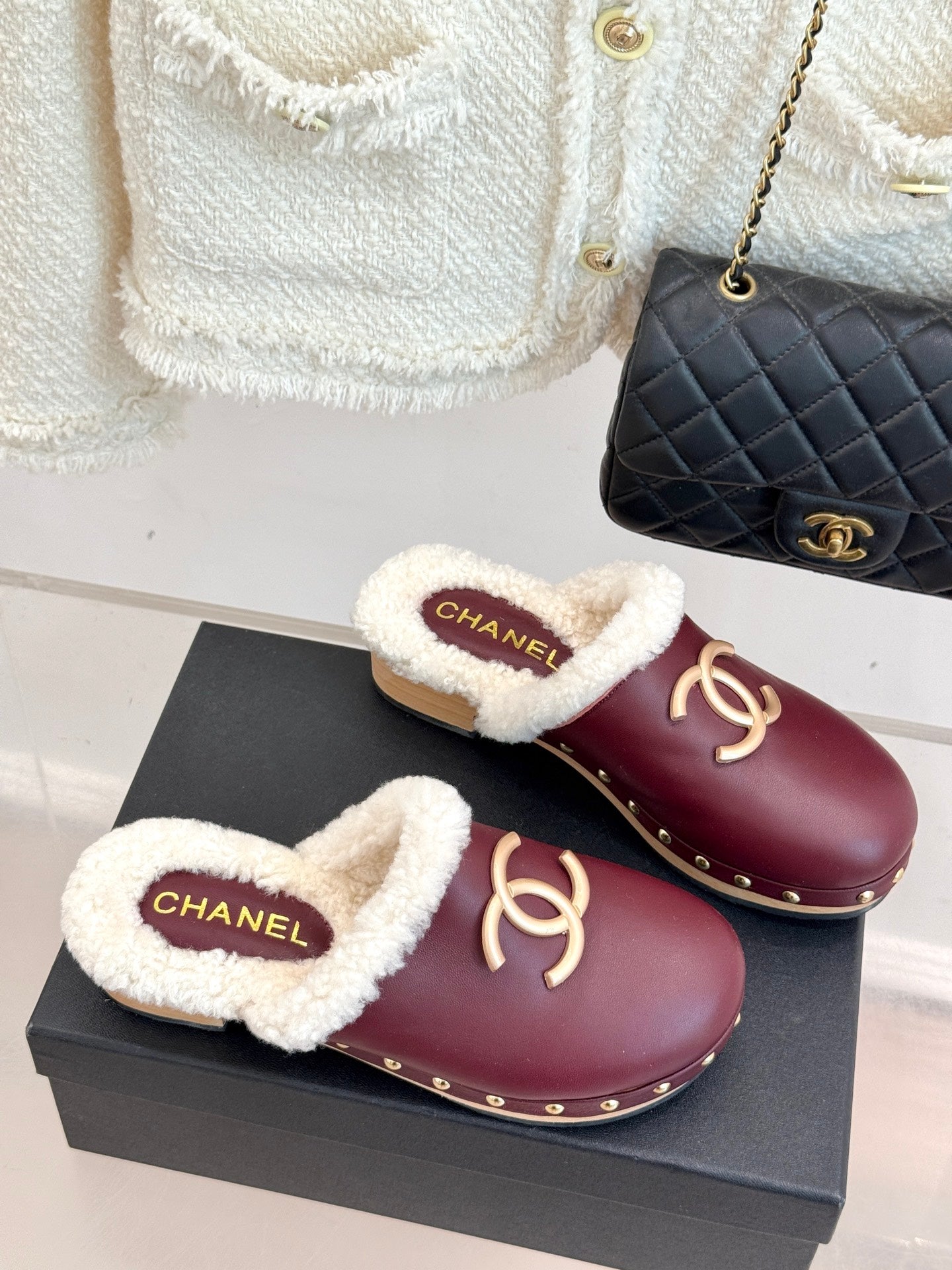 C 25 New Solid Wood Sole Thick-Sole Half Slippers