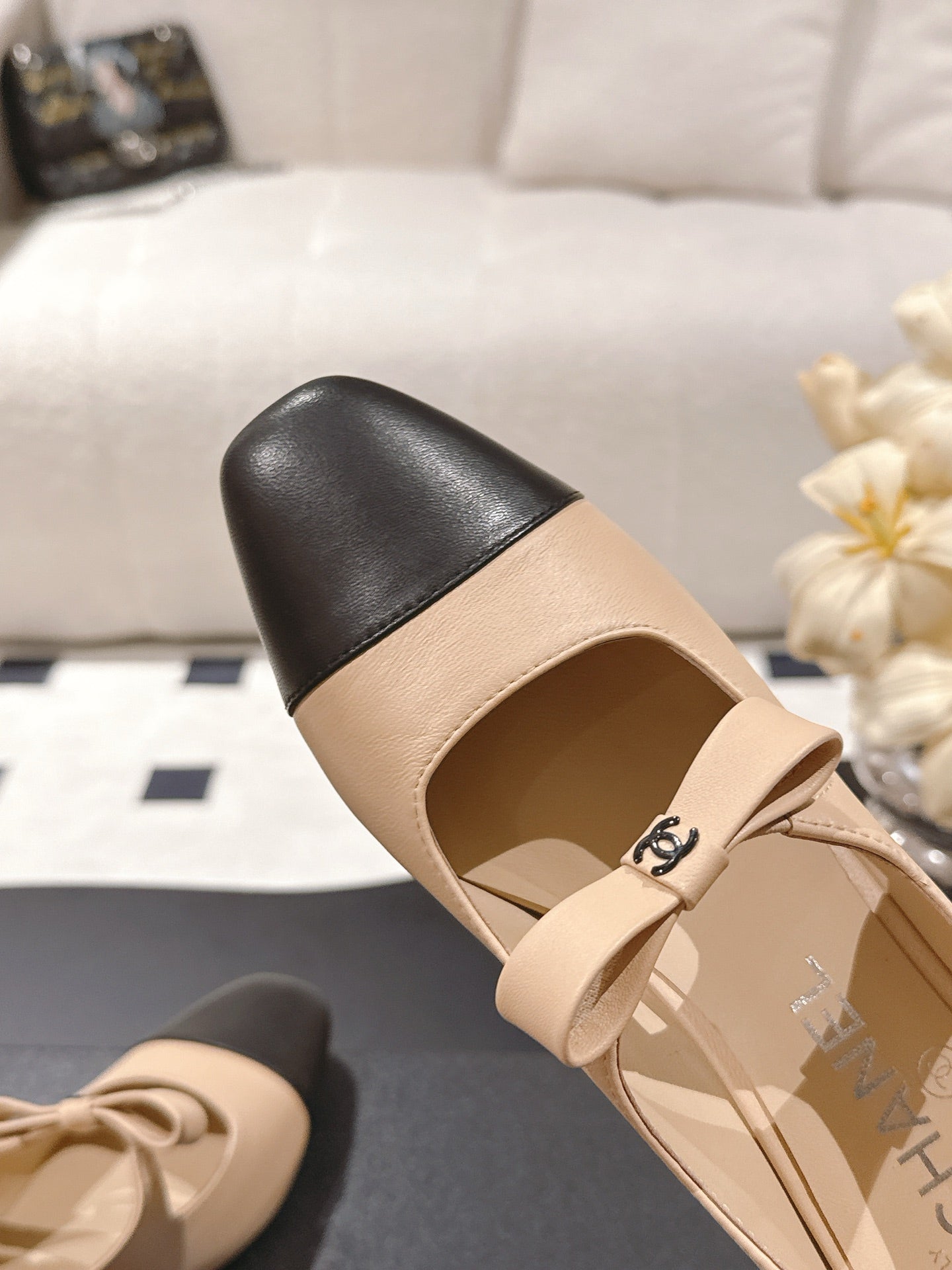 C 25B Bow Mary Jane Shoes(BLACK/CHAMPAGNE/PINK)
