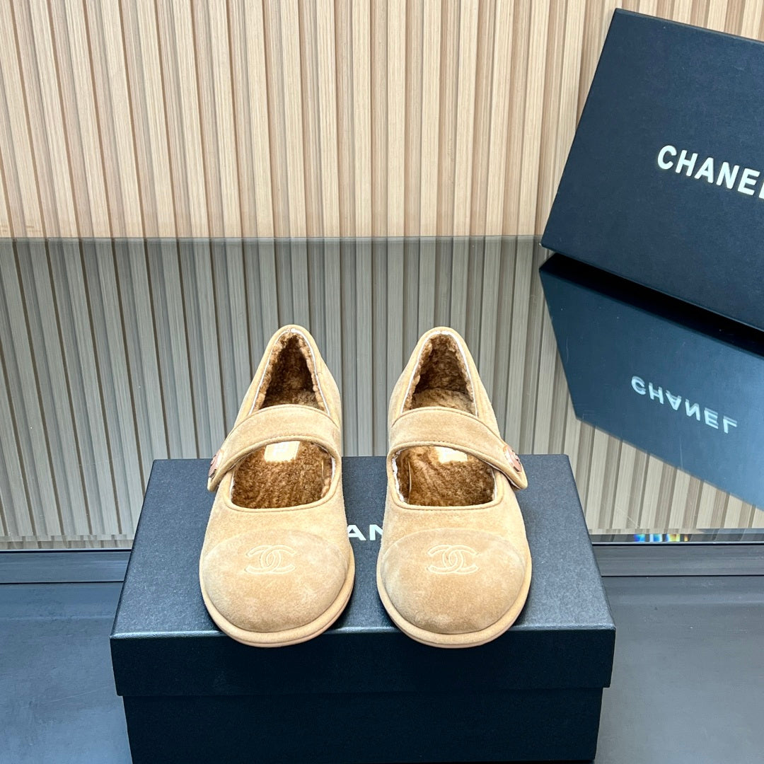 C 25 Mary Jane's lamb wool shoes(BLACK/PURPLE/KHAKI/GRAY)