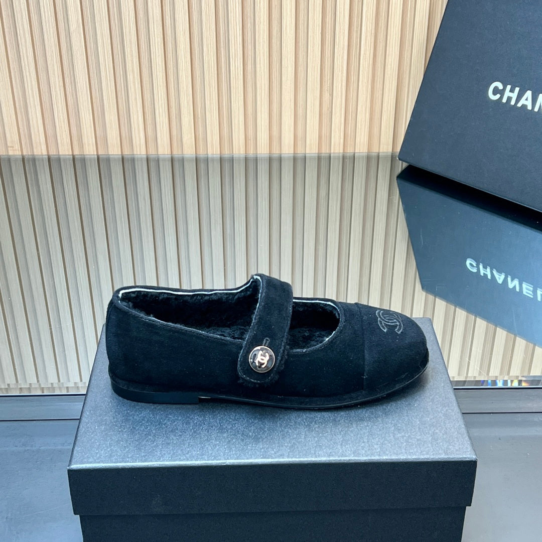 C 25 Mary Jane's lamb wool shoes(BLACK/PURPLE/KHAKI/GRAY)
