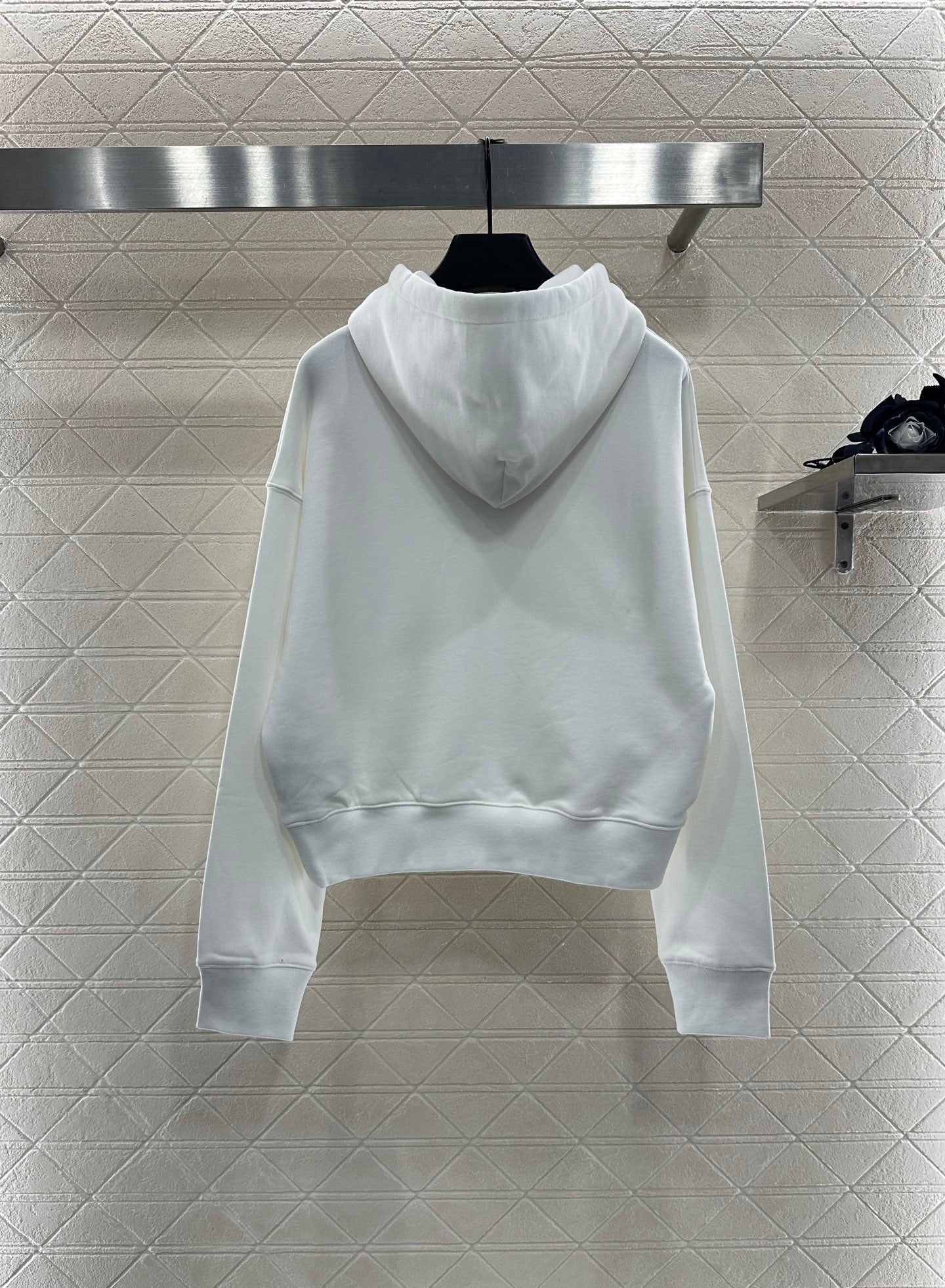 Gu 25 Hooded lettering cotton sweatshirt(WHITE/BLACK)