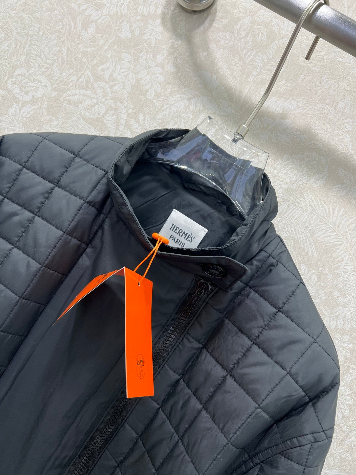 He 25 Stand up collar zipper medium length nylon cotton jacket