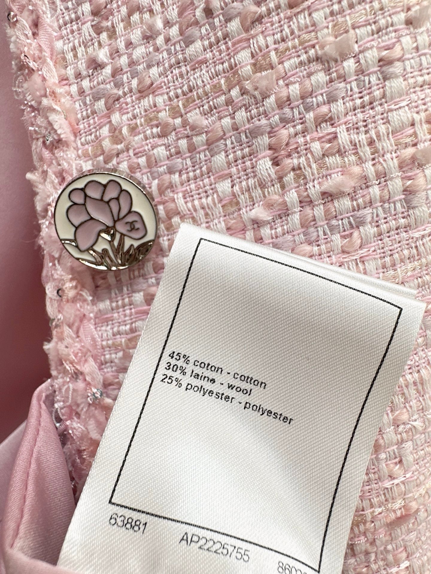 C 25 Girly pink short woven jacket(Lotus Button)