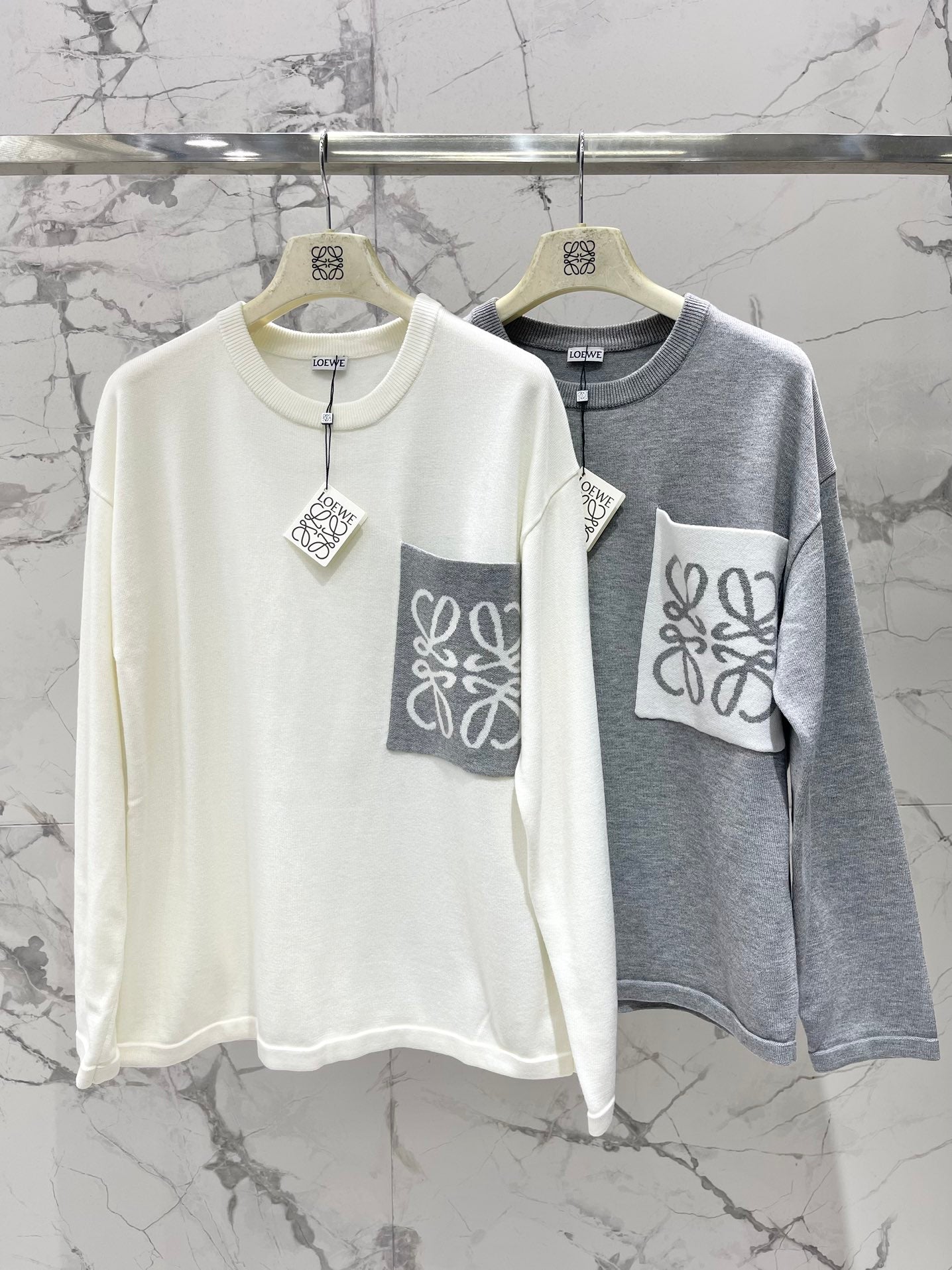 Lo 25 New Loose Cotton Blend Puzzle Pocket Knit wool Sweater