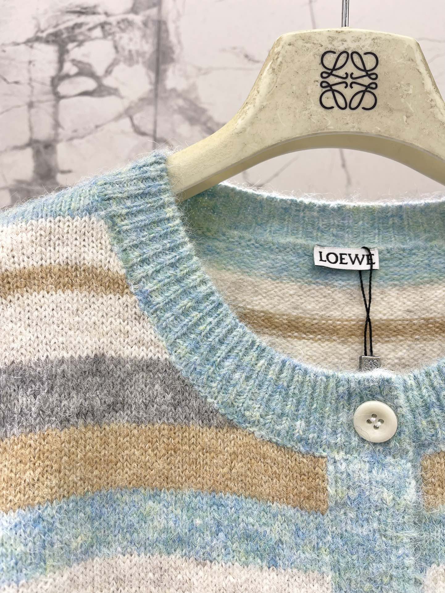 Lo 25 New embroidered logo striped knitted cardigan