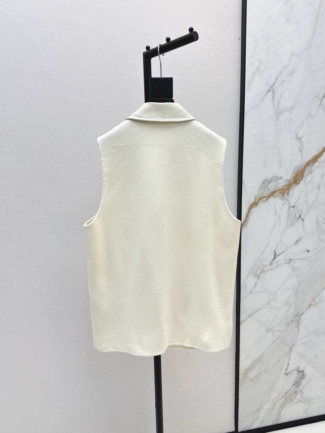 He 25 New wool cashmere vest jacket(WHITE/ORANGE/BLACK)