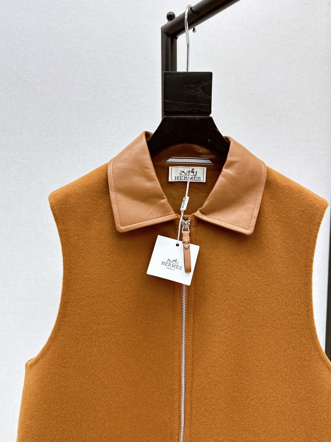 He 25 New wool cashmere vest jacket(WHITE/ORANGE/BLACK)