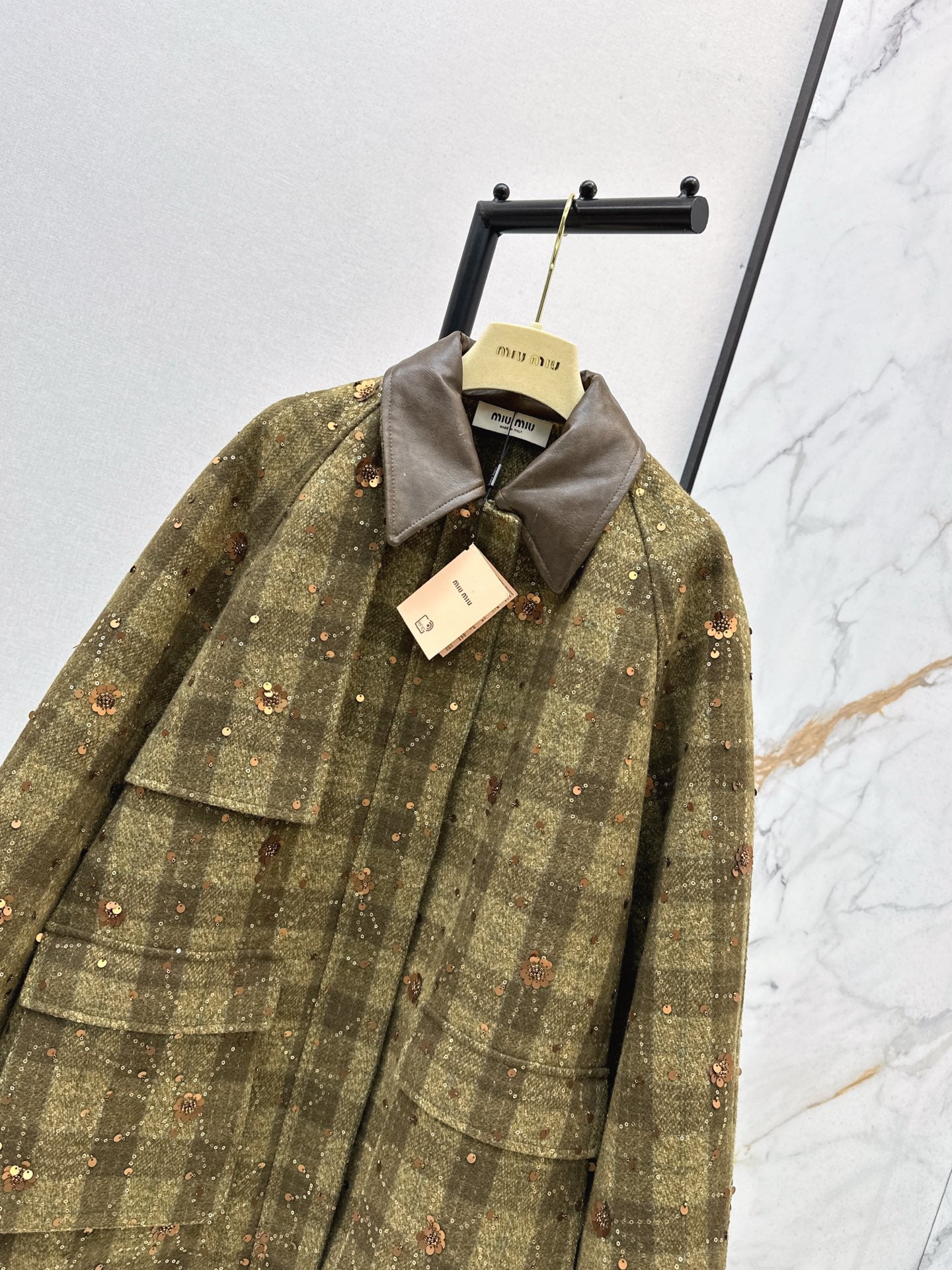 Mi 25 Plaid Series Beaded Sequin Fanl Jacket