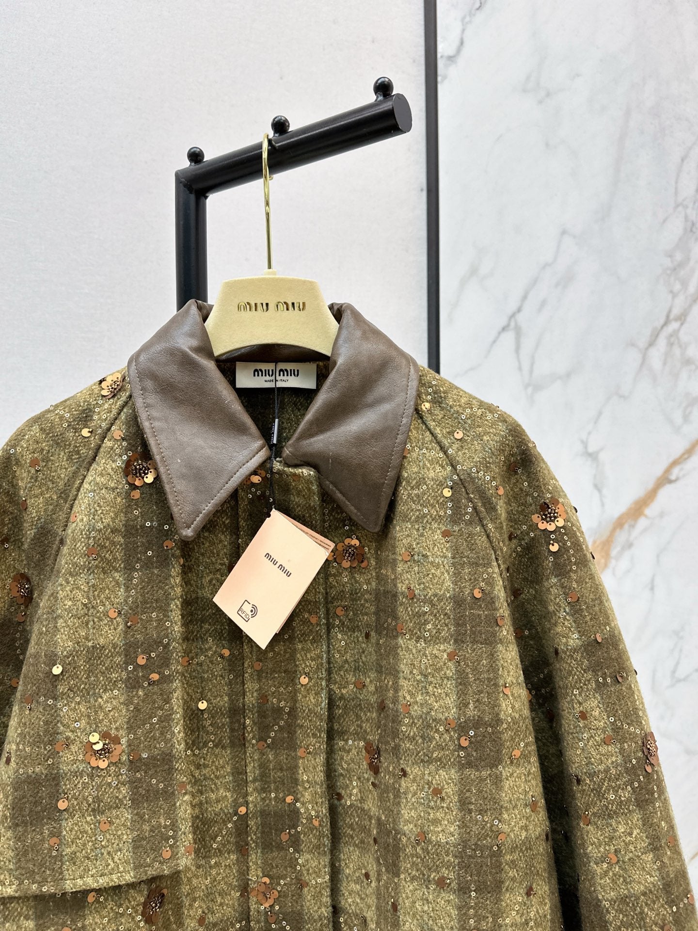 Mi 25 Plaid Series Beaded Sequin Fanl Jacket