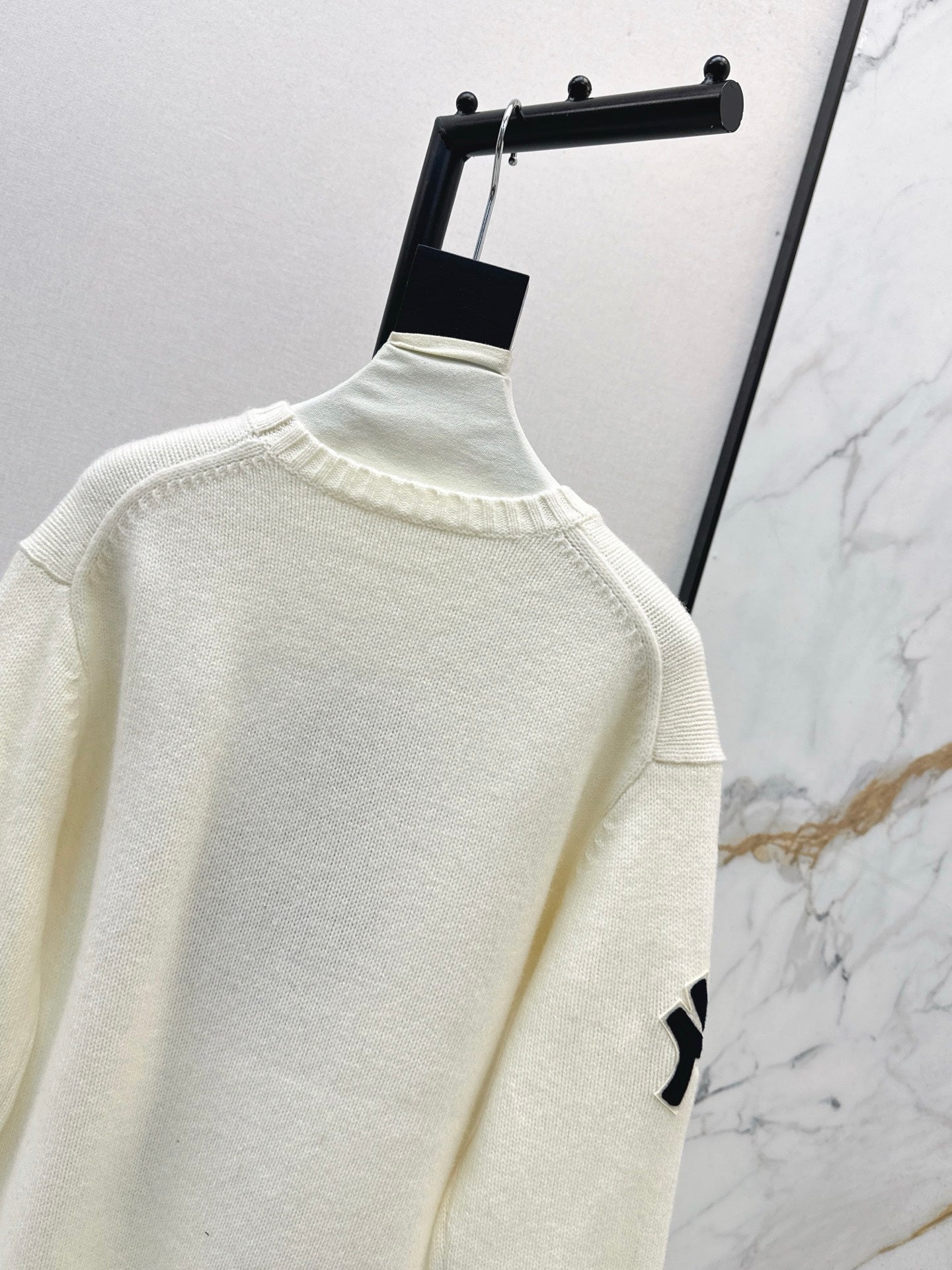 Ral 25 New joint baseball bear wool sweater(WHITE/NAVY)
