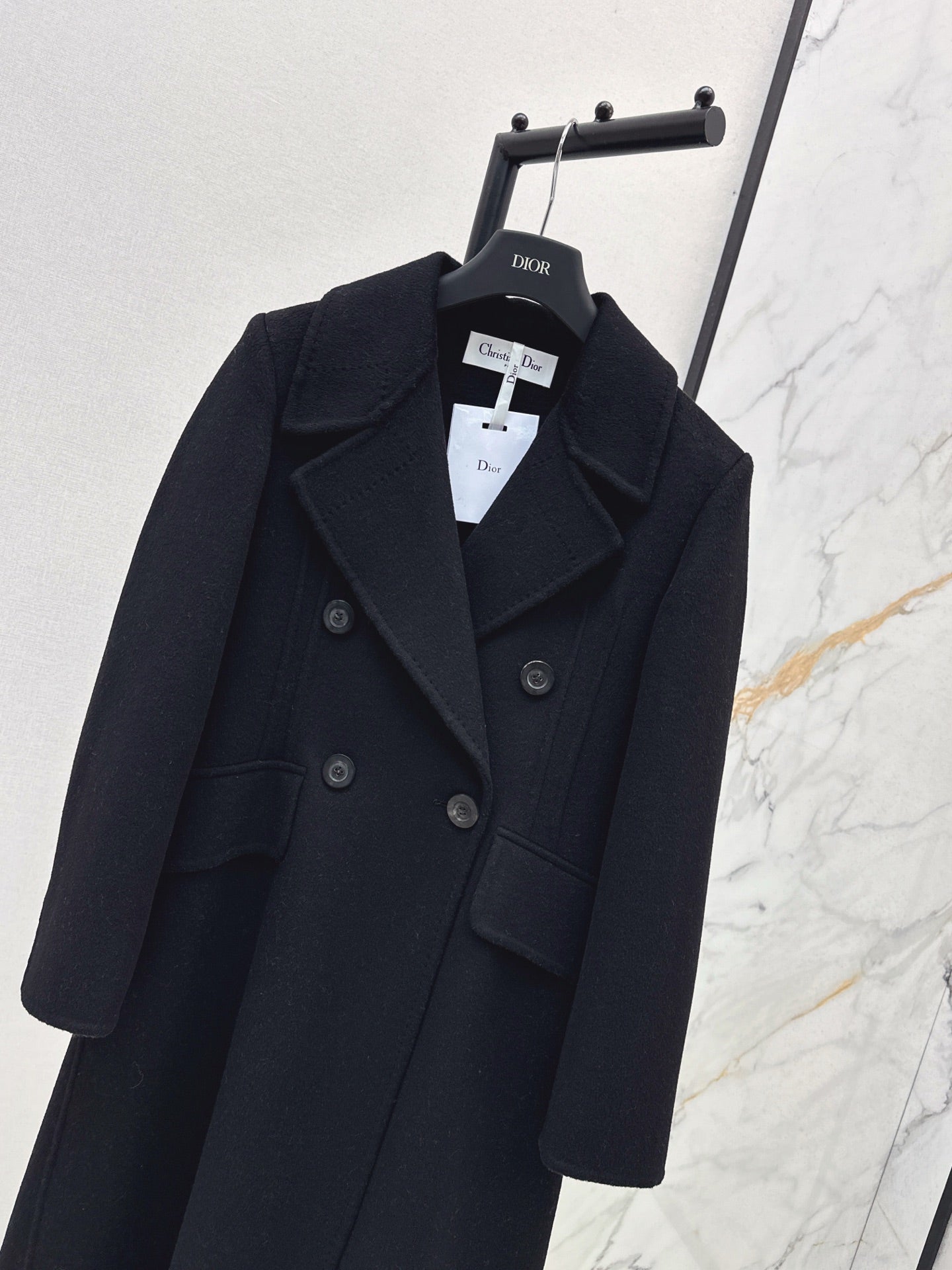 Max 25 New double-breasted lapel double-faced wool coat(WHITE/BLACK/KHAKI)