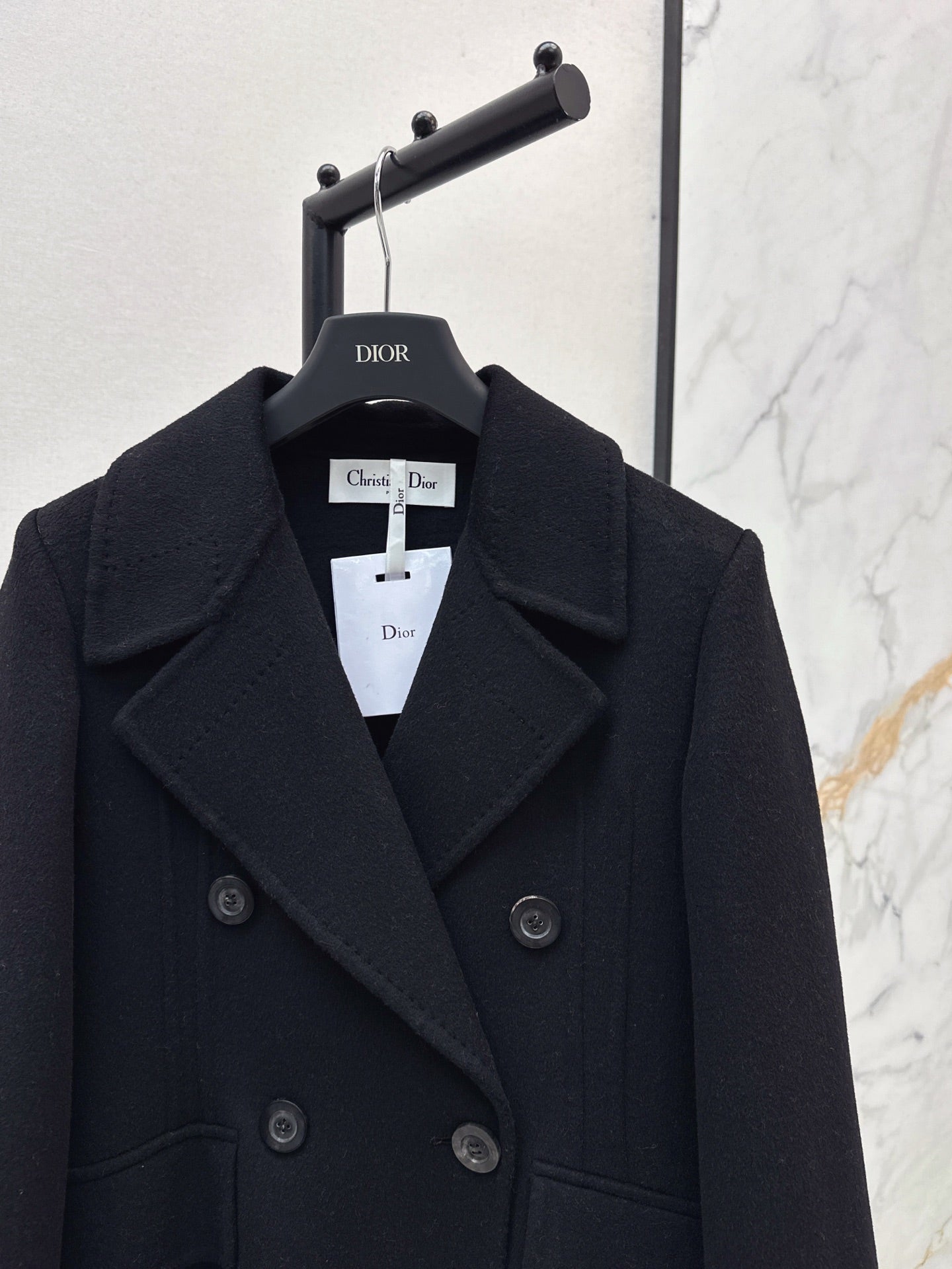 Max 25 New double-breasted lapel double-faced wool coat(WHITE/BLACK/KHAKI)