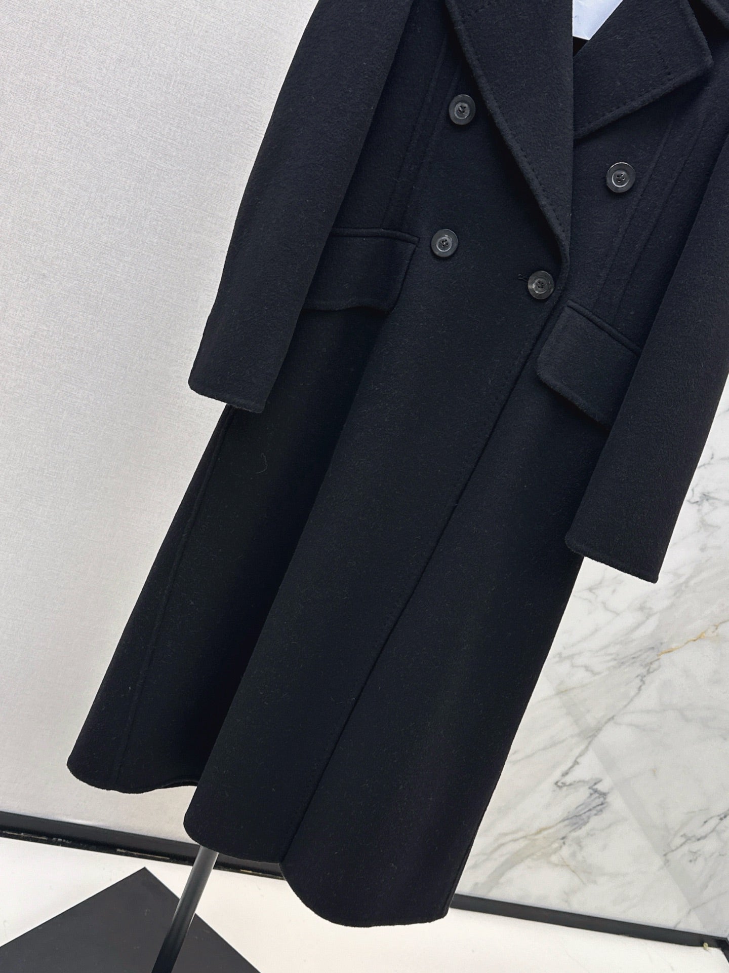 Max 25 New double-breasted lapel double-faced wool coat(WHITE/BLACK/KHAKI)