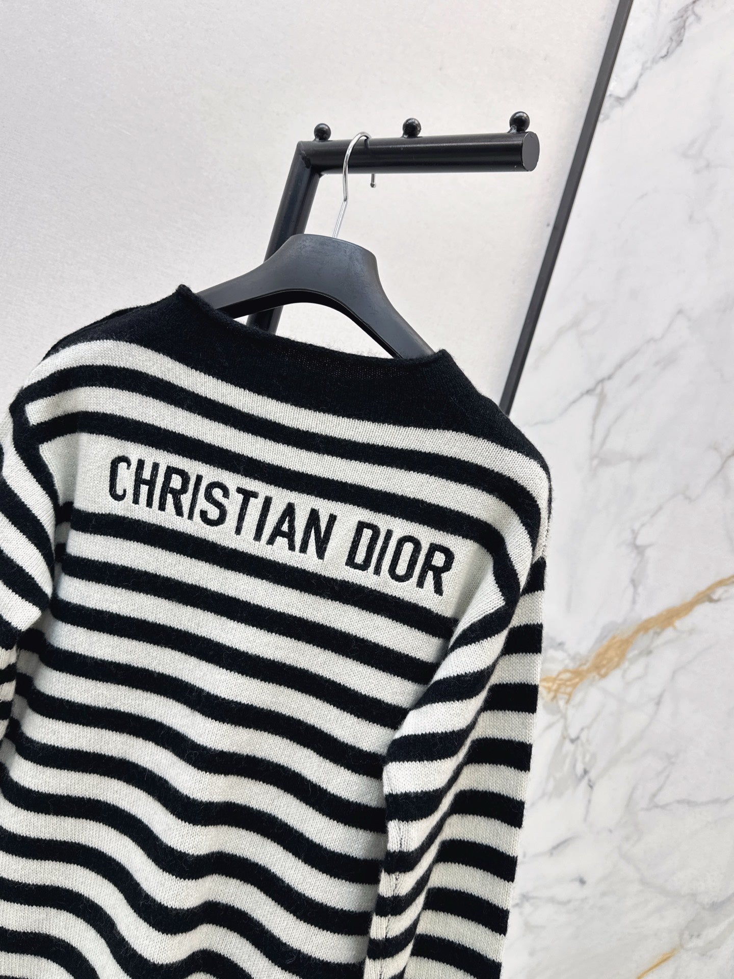 Di 25 New Navy Style Embroidered Letters Cashmere Sweater
