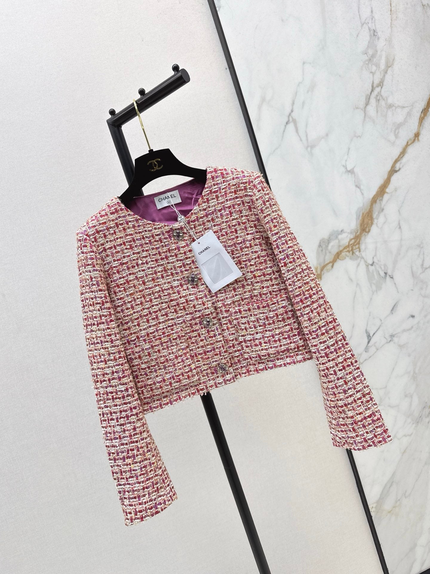 C 25 Woven Check Crew Neck Jacket