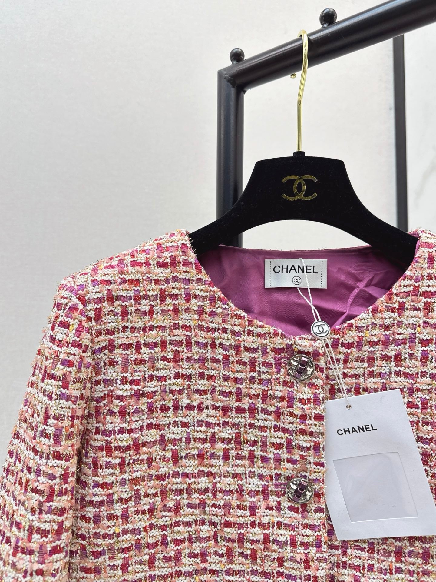 C 25 Woven Check Crew Neck Jacket