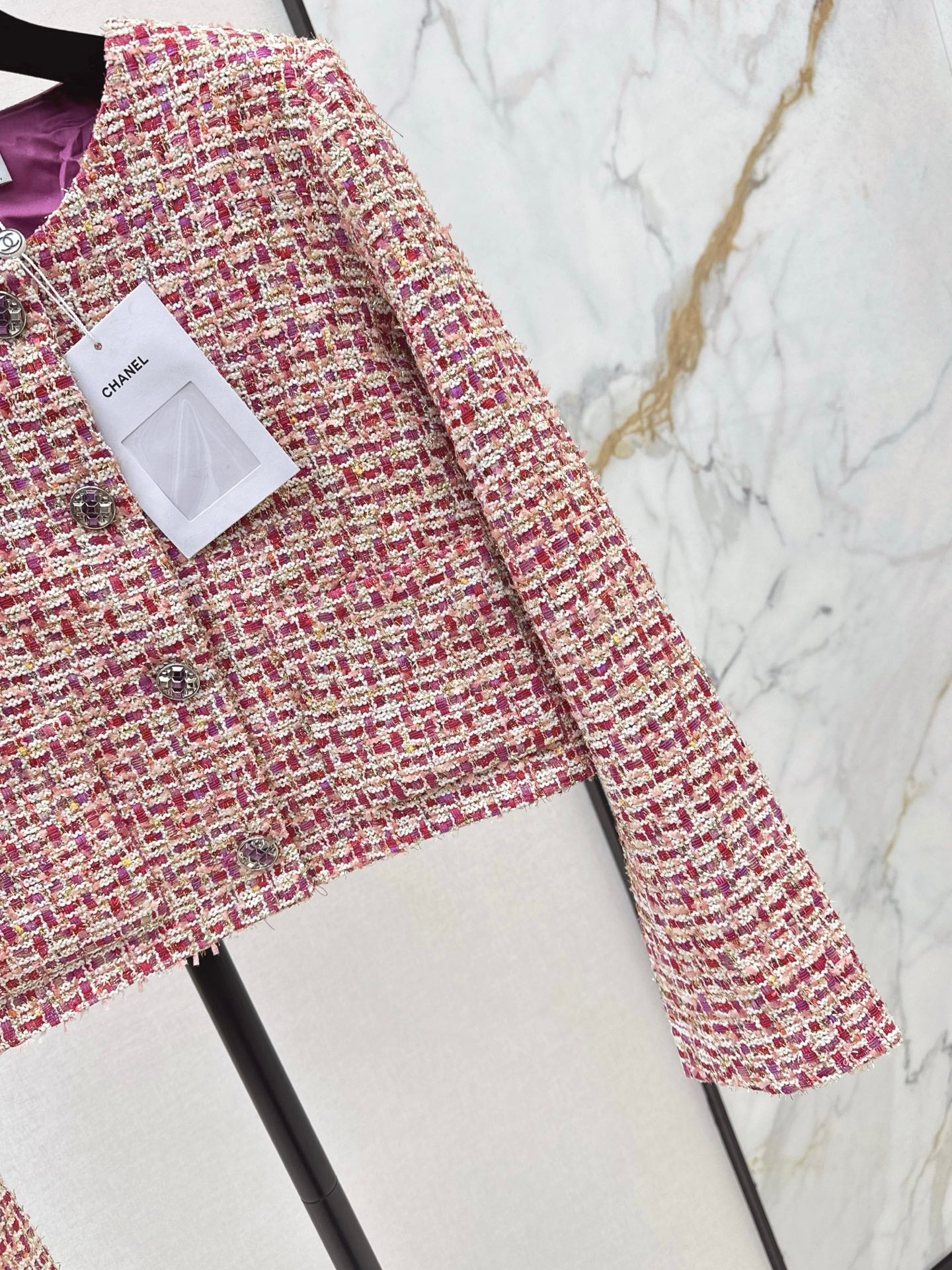 C 25 Woven Check Crew Neck Jacket